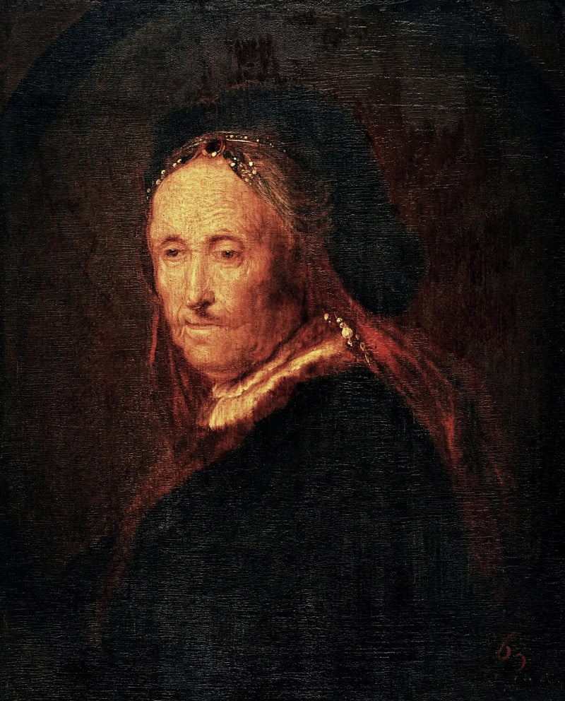 Gammel kvinde i orientalsk kostume (Portræt af Rembrandts mor). - Rembrandt