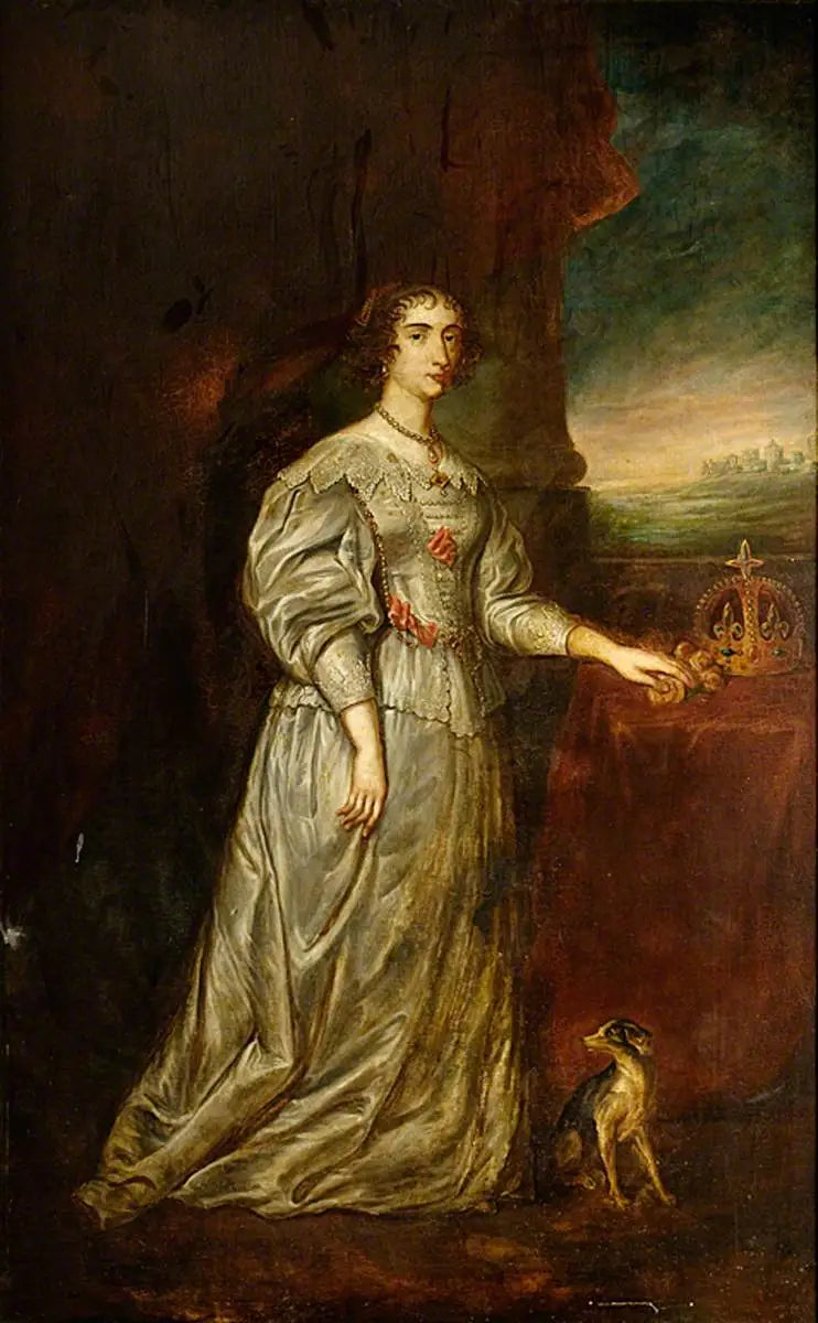 Dronning Henriette Marie (1609–1669) - Antoine van Dyck