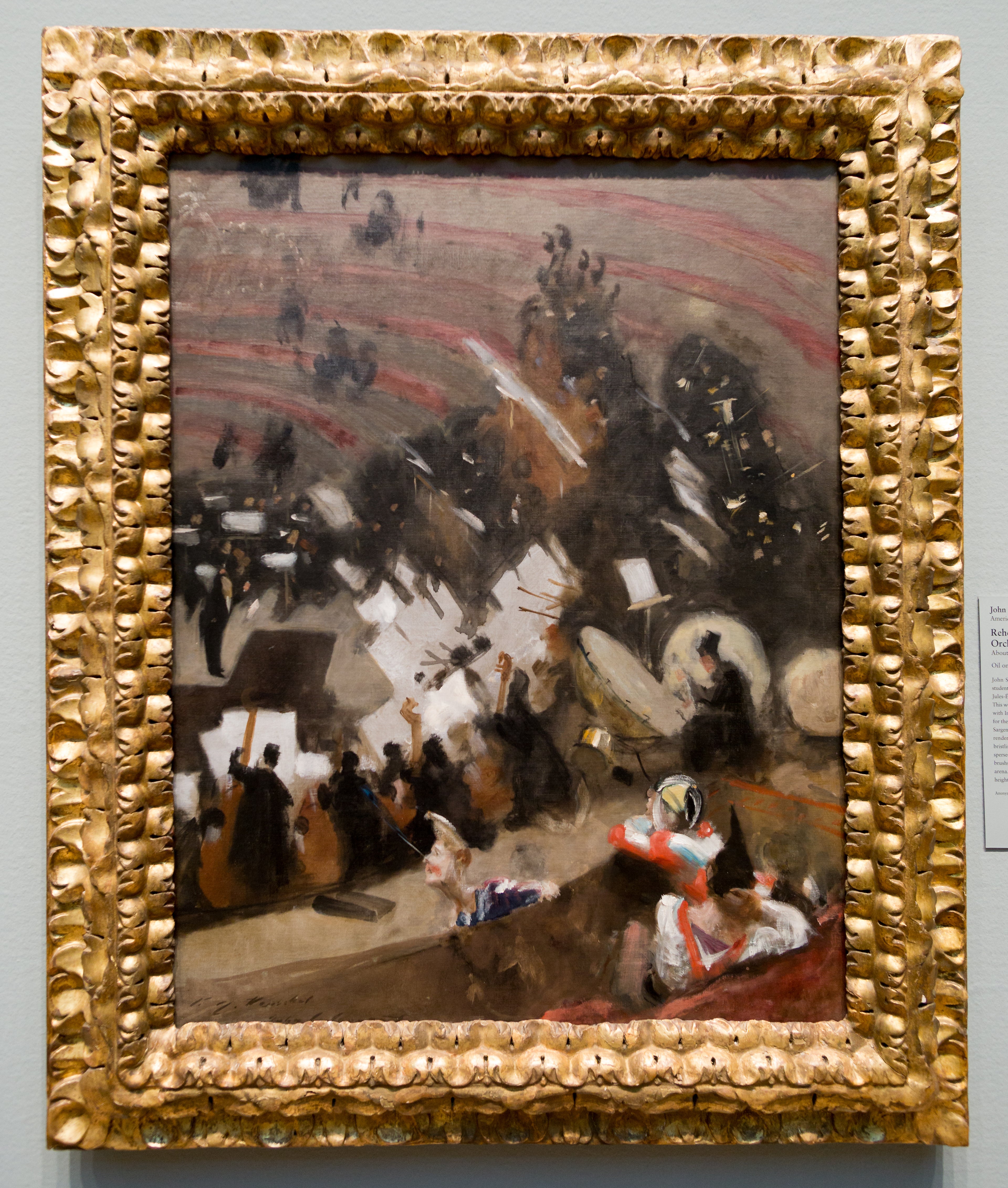 Reproduction du tableau « Répétition de l'Orchestre Pasdeloup au Cirque d'Hiver - John Singer Sargent » par Alpha Reproduction en peinture à l’huile