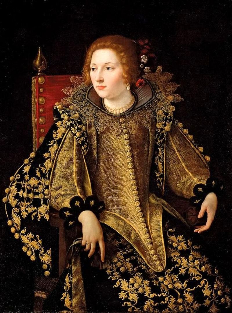 Portrait d'une dame assise (senora Caterina Savelli?) - Artemisia Gentileschi