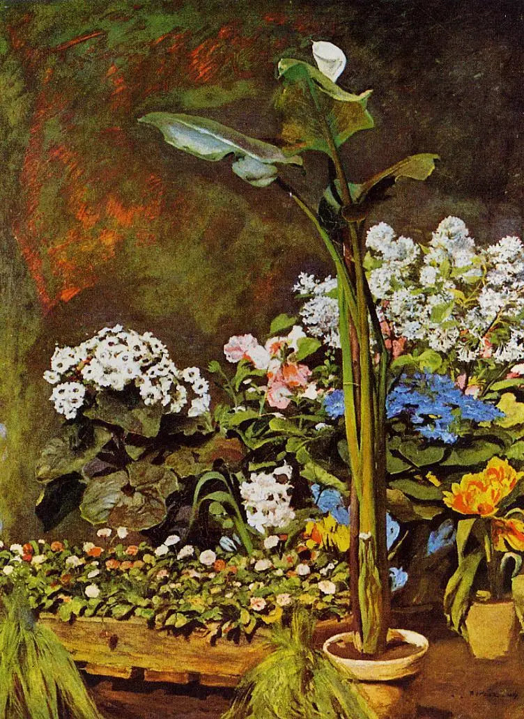 Stilleben, arum og blomster - Pierre-Auguste Renoir