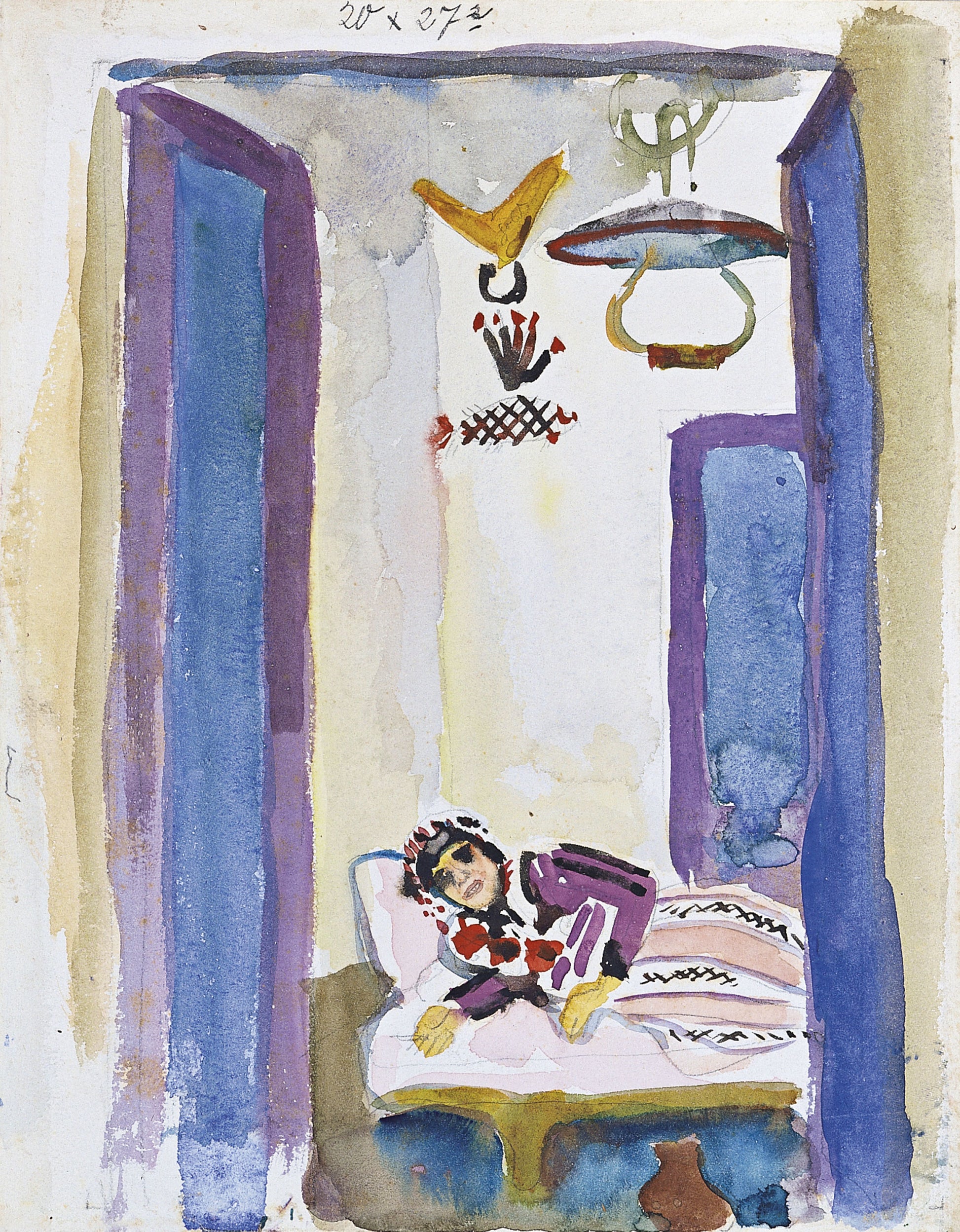 Reproduction du tableau « Femme sur un divan - August Macke » par Alpha Reproduction en peinture à l’huile