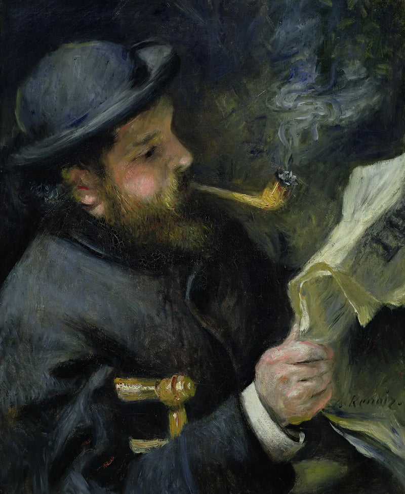 Claude Monet læser - Pierre-Auguste Renoir