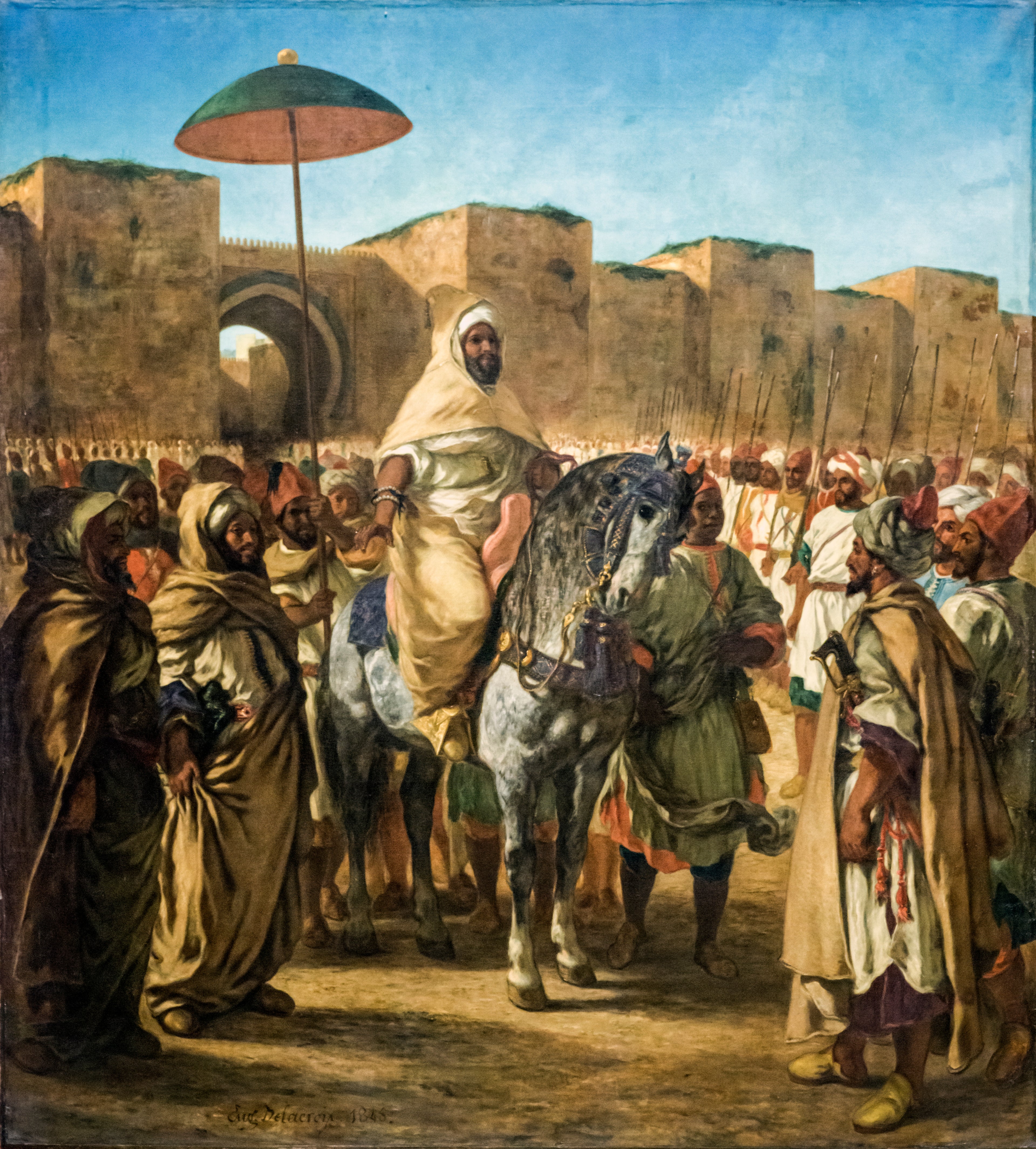 Reproduction du tableau « Le Sultan du Maroc - Eugène Delacroix » par Alpha Reproduction en peinture à l’huile