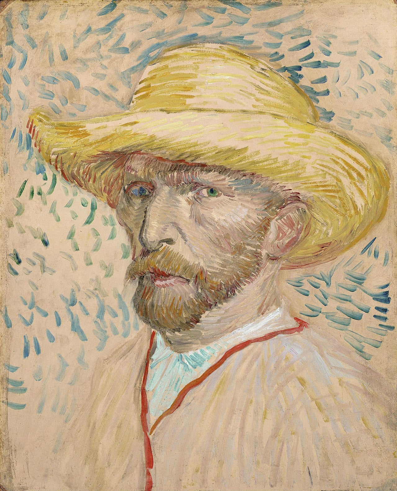 🎨 Selvportræt med stråhat – Vincent van Gogh (sommer 1887)