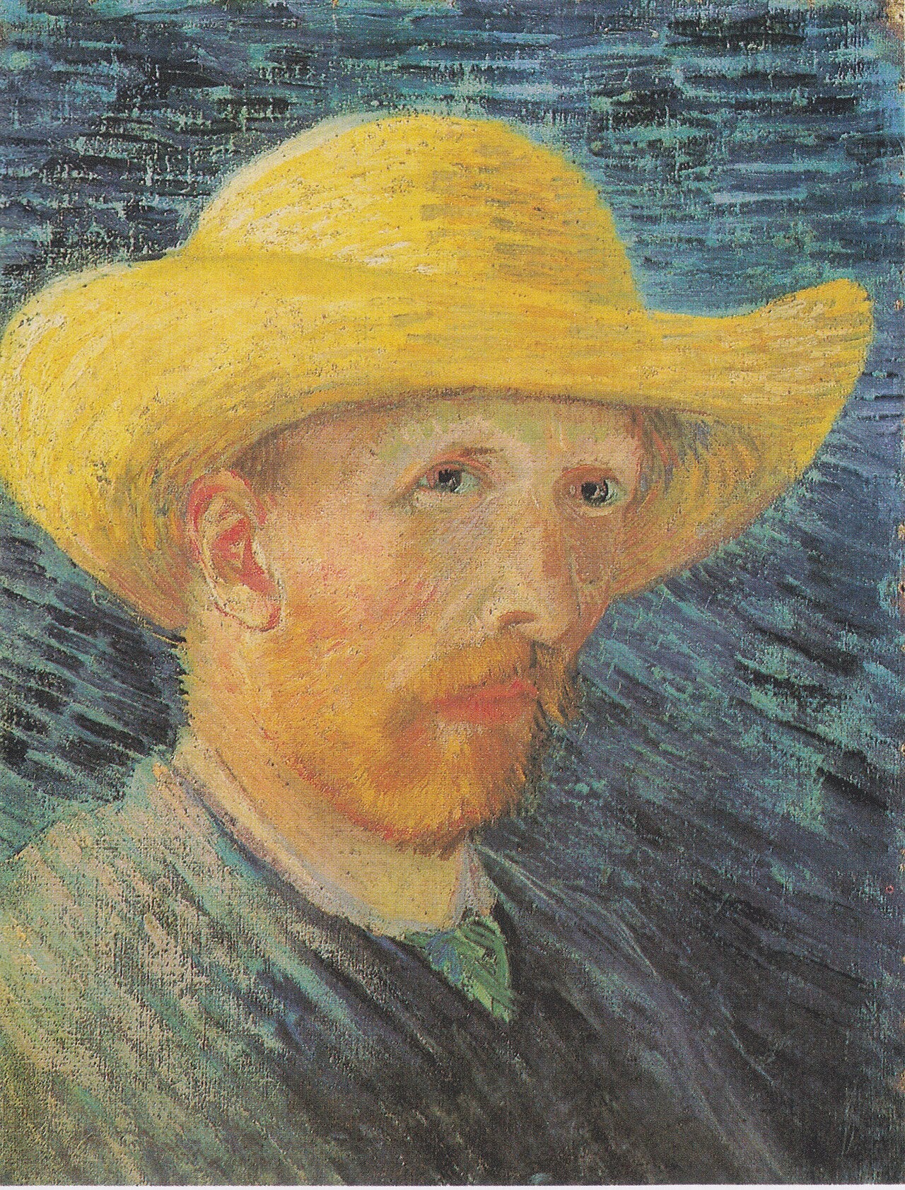 🌻 Selvportræt med stråhat – Vincent van Gogh (1887)