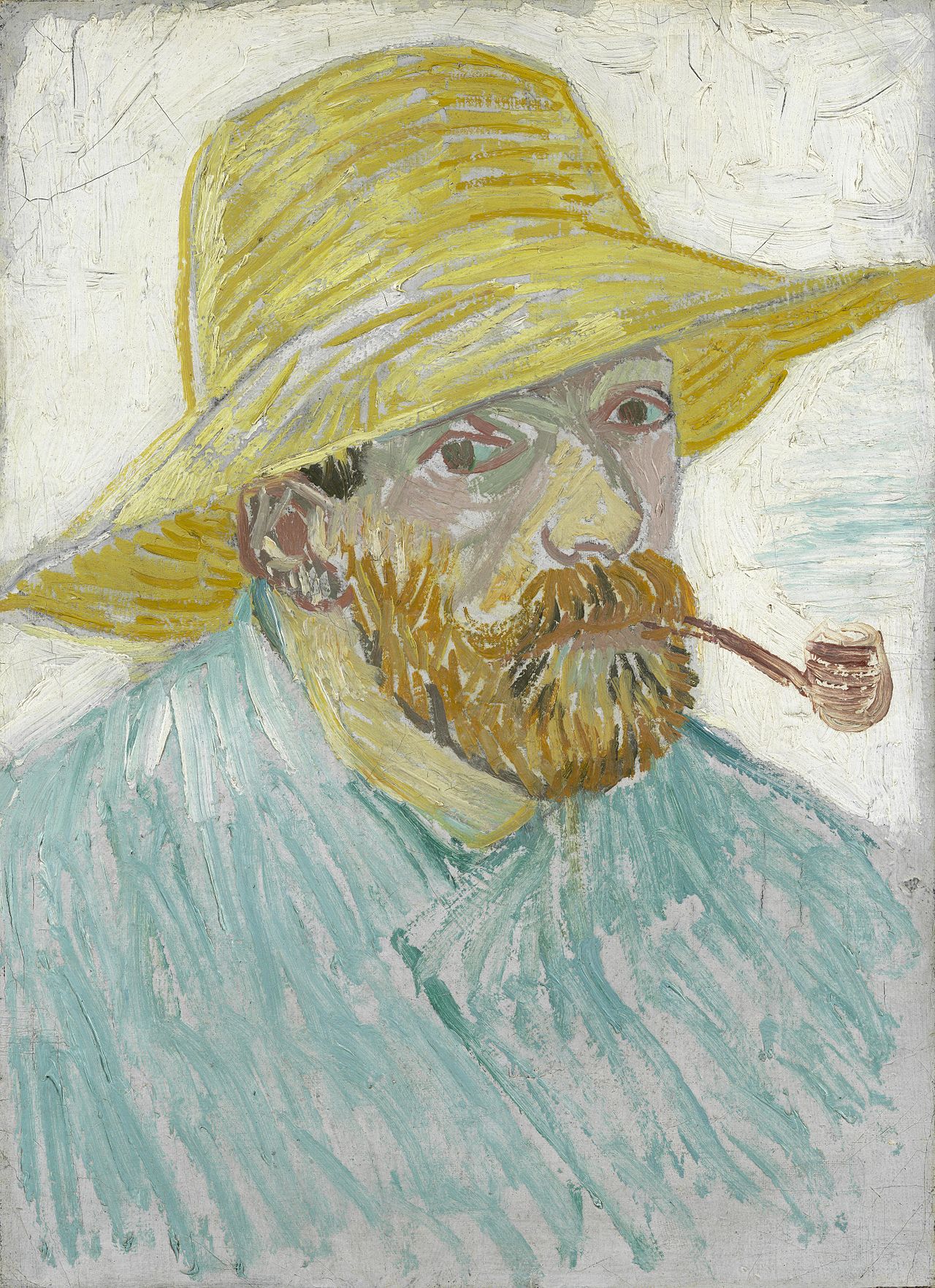 🎨 Selvportræt med en stråhat og en pibe – Vincent van Gogh