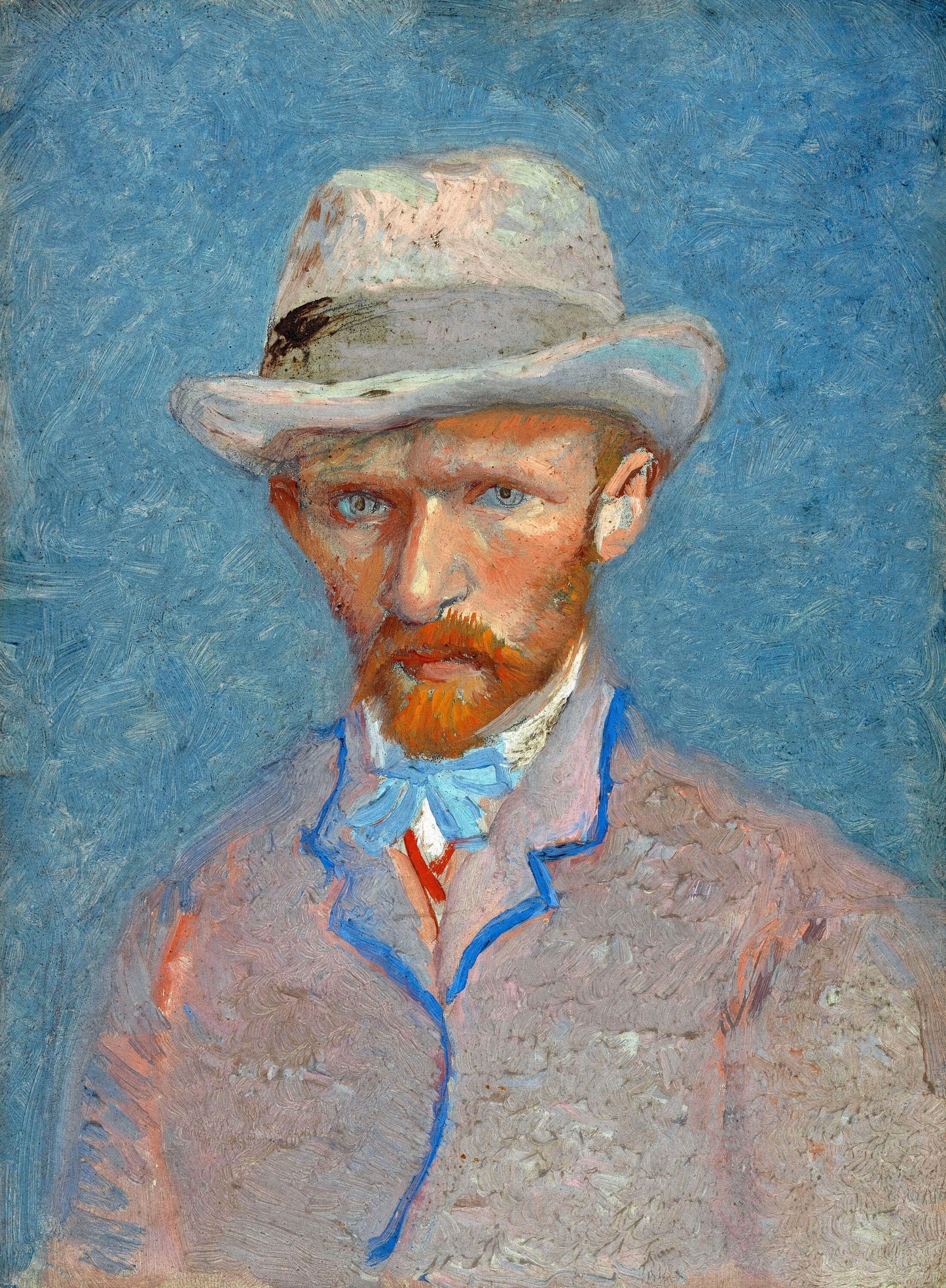 🎩 Selvportræt med en grå stråhat – Vincent van Gogh (1887)