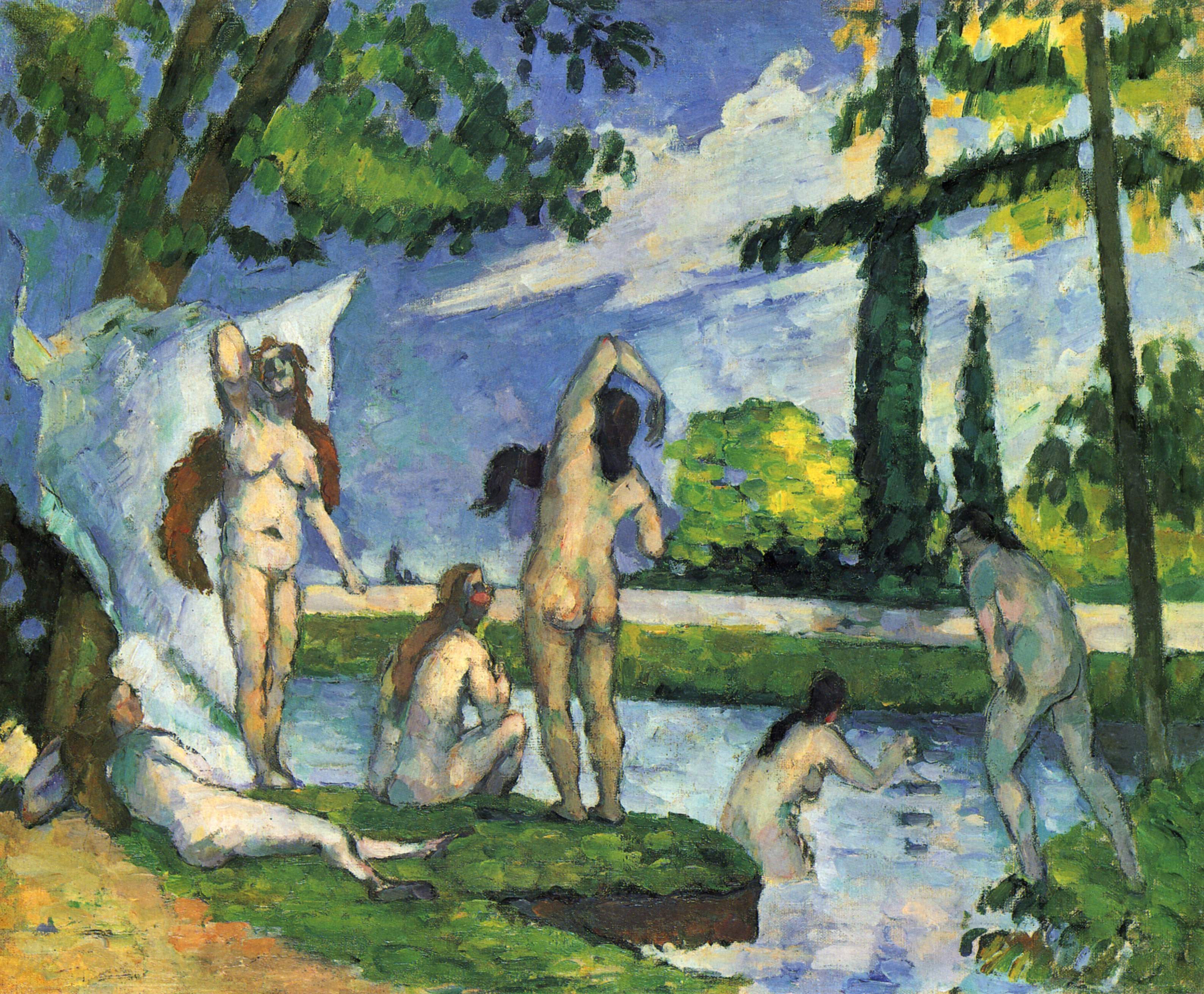 Reproduction du tableau « Baigneuses - Paul Cézanne » par Alpha Reproduction en peinture à l’huile