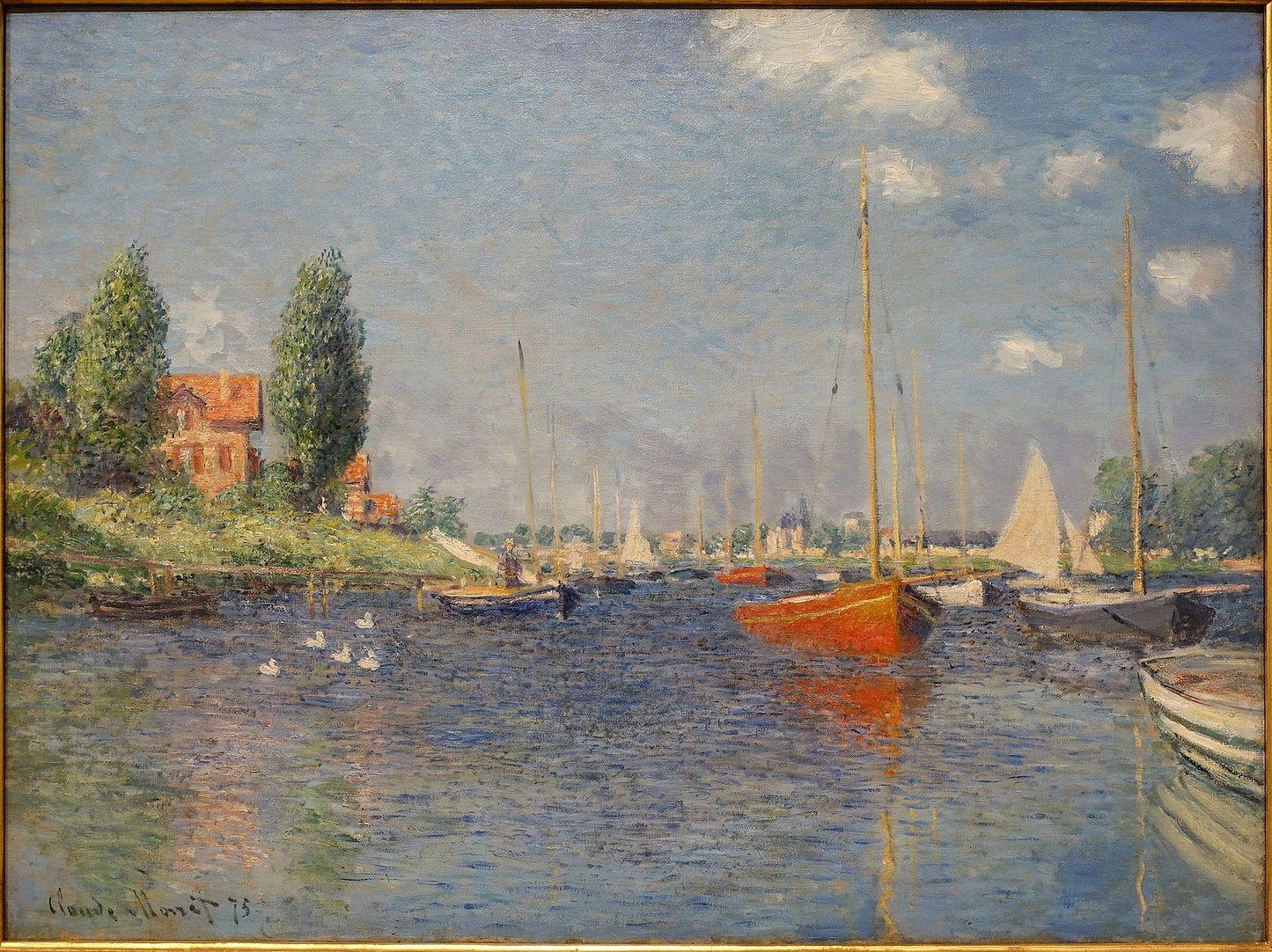 ⛵ Rødt skib i Argenteuil – Claude Monet (1875)