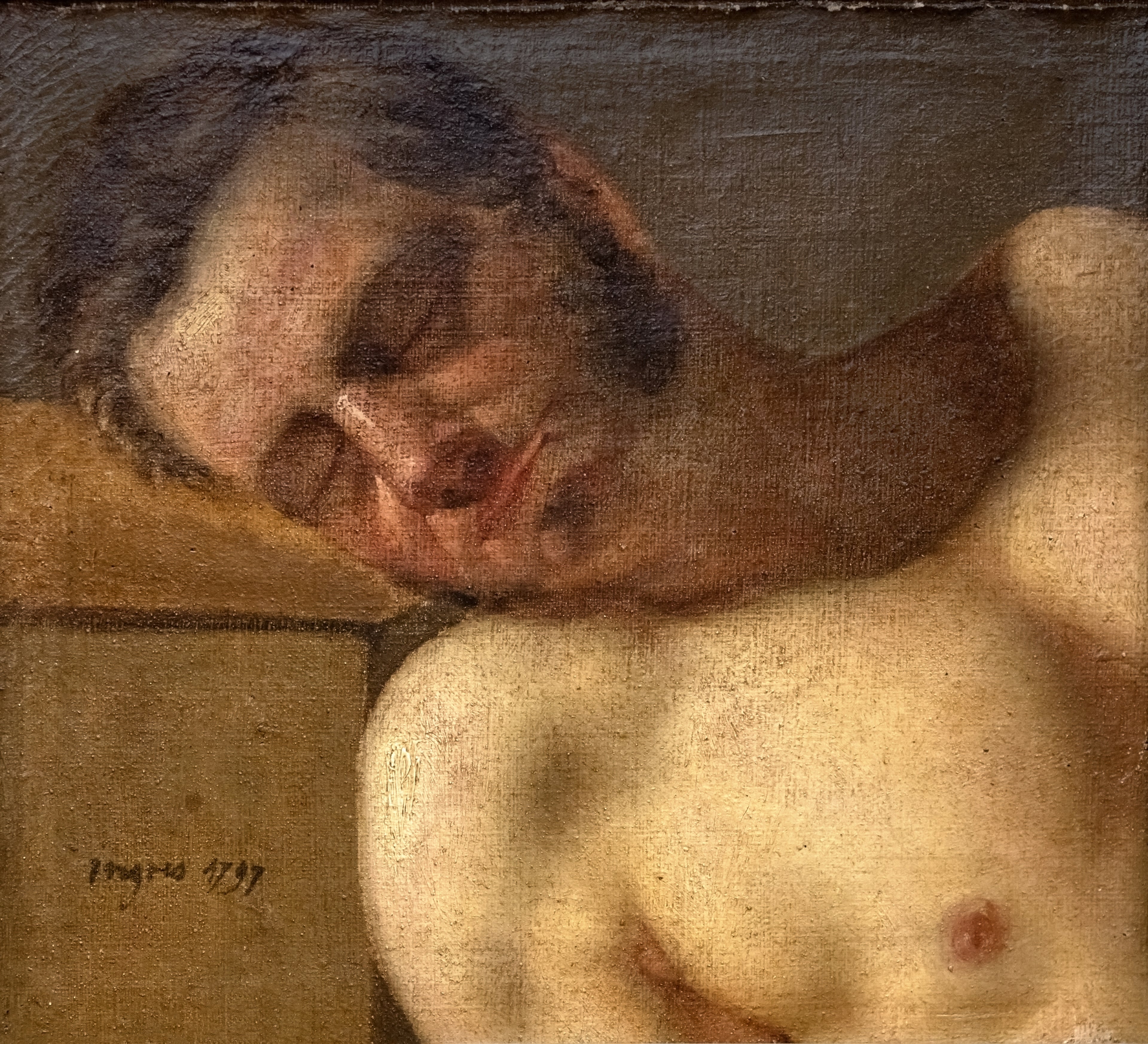 Studie af hoved og overkrop af mand - Jean-Auguste-Dominique Ingres