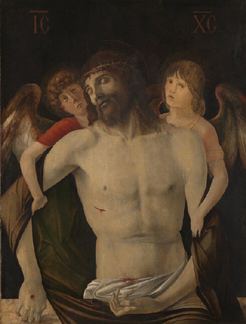 Kristus død støttet af engle - Giovanni Bellini