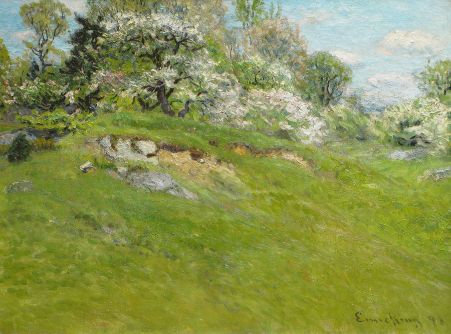Arbres en fleurs sur la colline – John Joseph Enneking