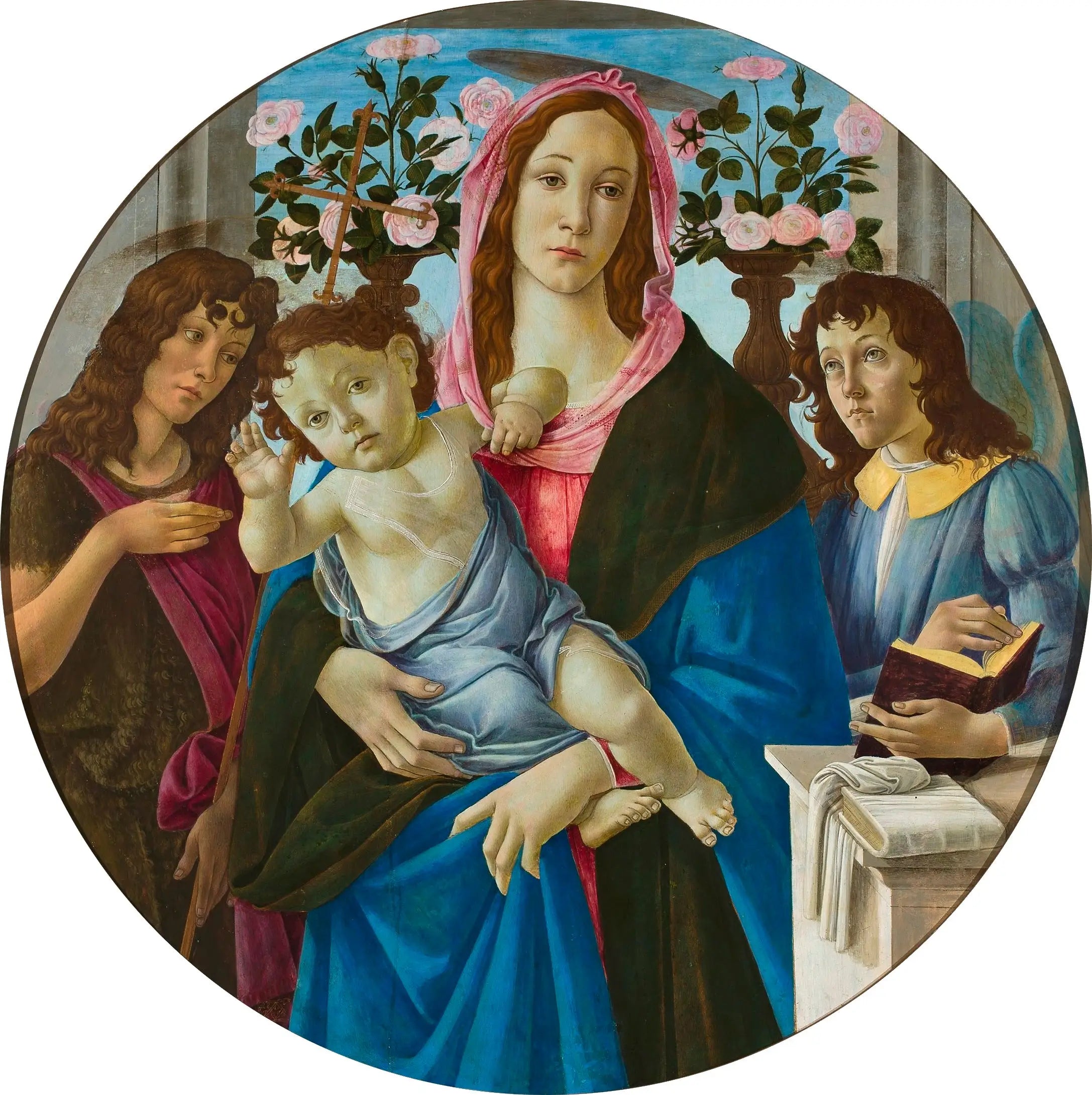 Vierge à l’Enfant avec saint Jean-Baptiste et un ange - Sandro Botticelli - Alpha Reproduction