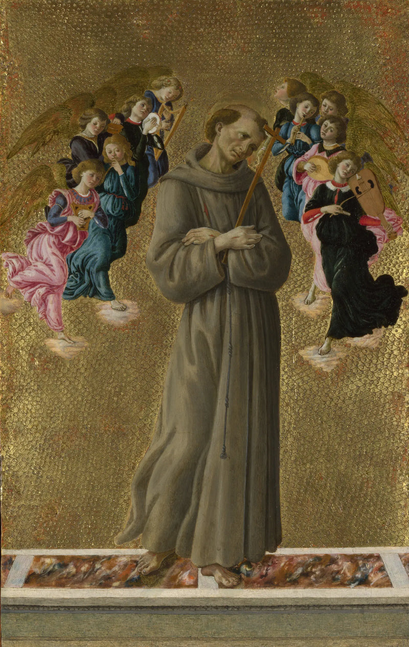 Frans af Assisi med engle - Sandro Botticelli