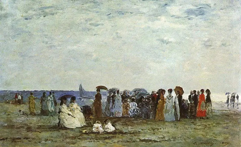 Badende på stranden i Trouville - Eugène Boudin