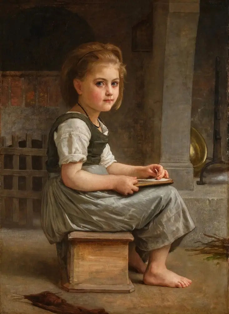 Den lille skolepige - Bouguereau