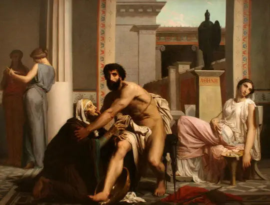 Ulysses genkendt af sin amme ved sin tilbagevenden fra Troja - Bouguereau