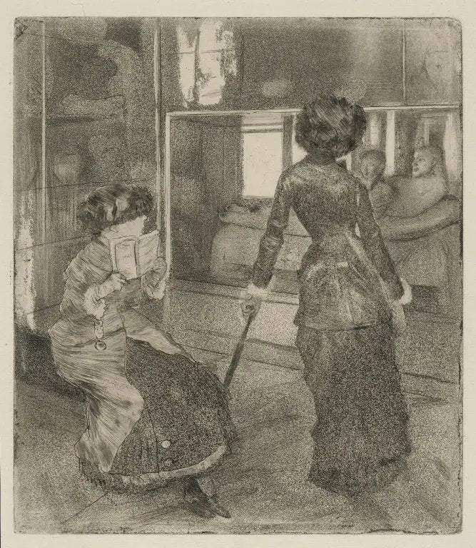 Reproduction du tableau « Mary Cassatt au Louvre : la Galerie étrusque - Edgar Degas » par Alpha Reproduction en peinture à l’huile