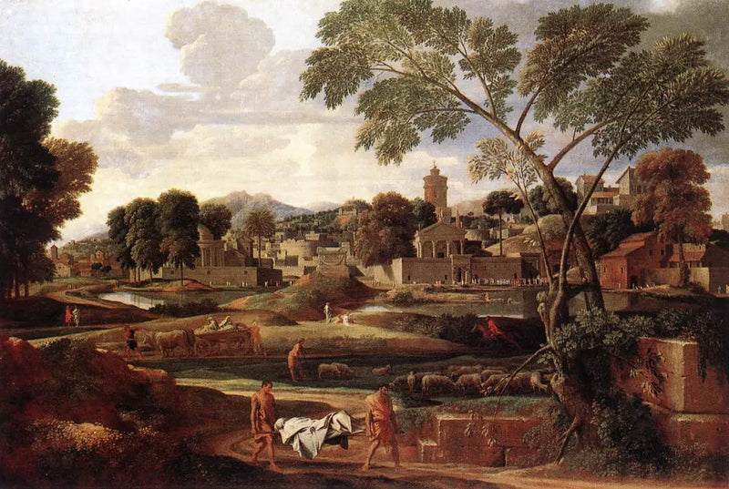 Landskab med Phocions begravelse - Nicolas Poussin