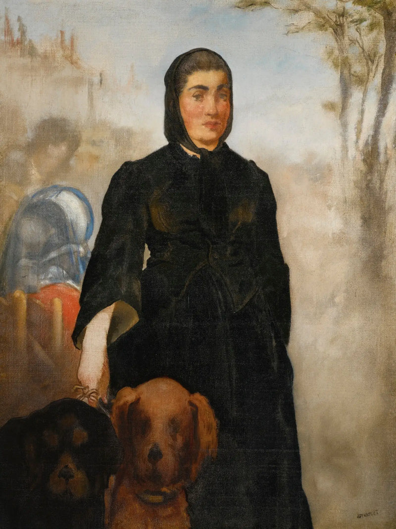 Kvinde med hunde - Édouard Manet