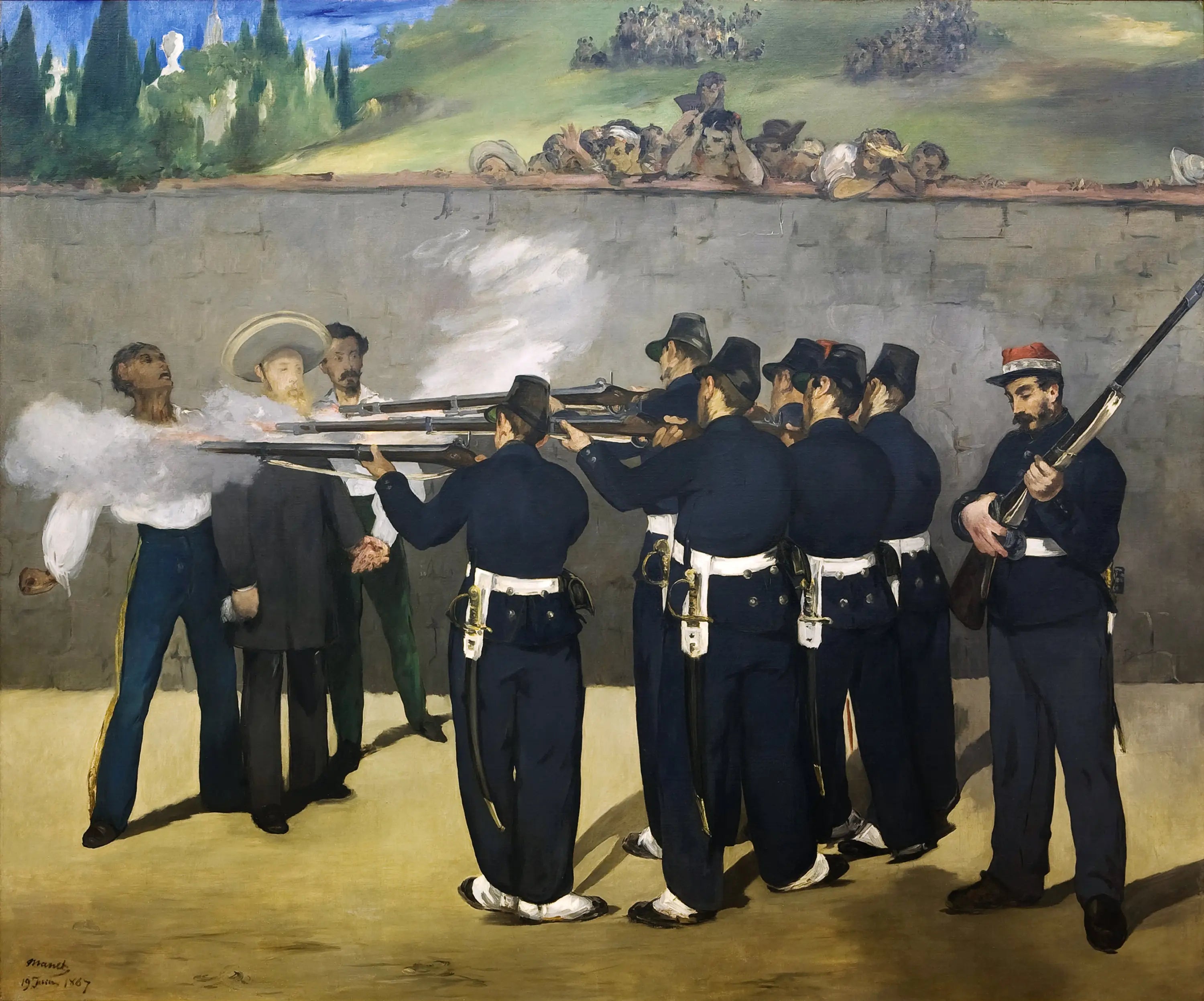 Reproduction du tableau « L'Exécution de l'empereur Maximilien - Édouard Manet » par Alpha Reproduction en peinture à l’huile