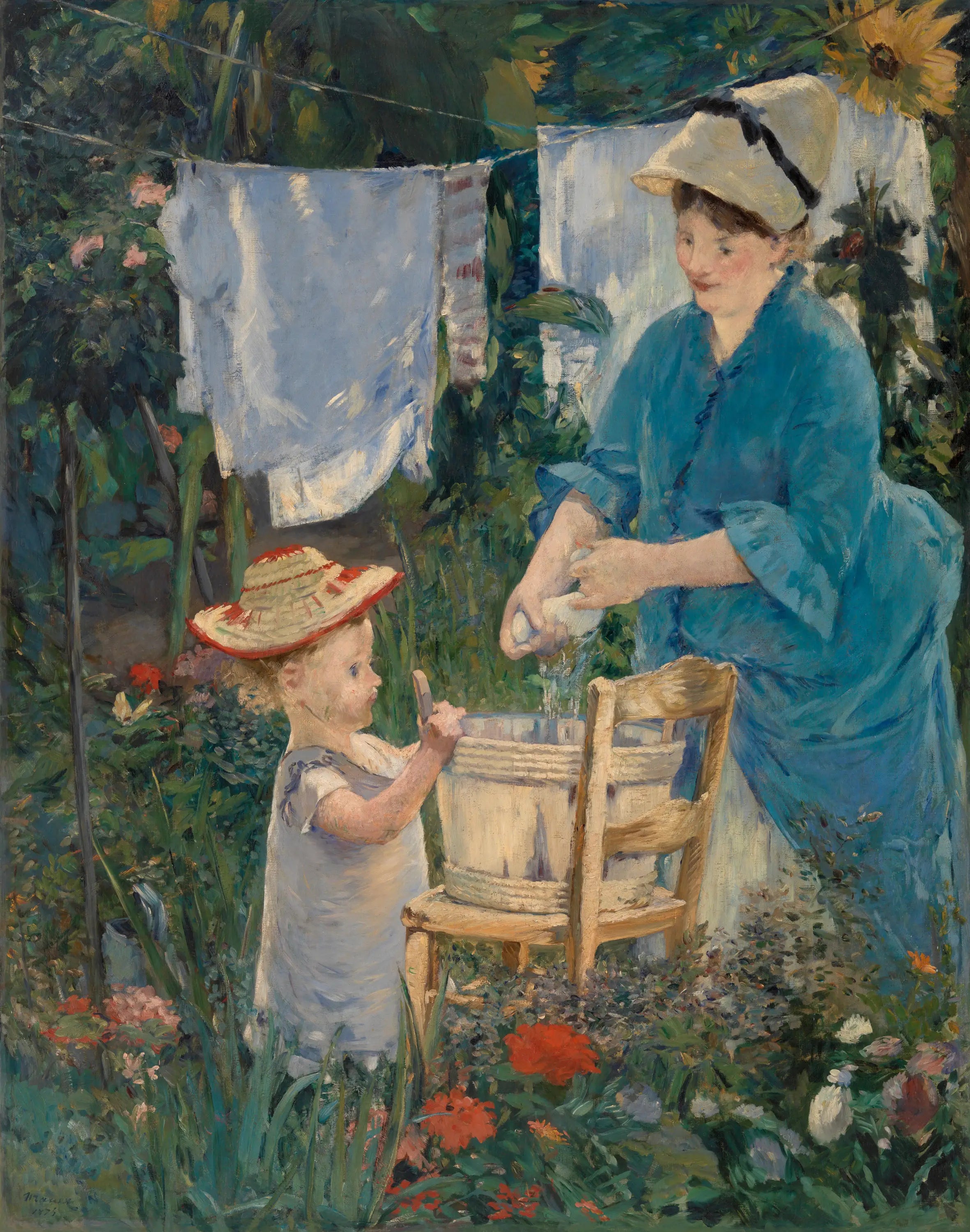 Reproduction du tableau « Blanchisserie (Le Linge) - Édouard Manet » par Alpha Reproduction en peinture à l’huile