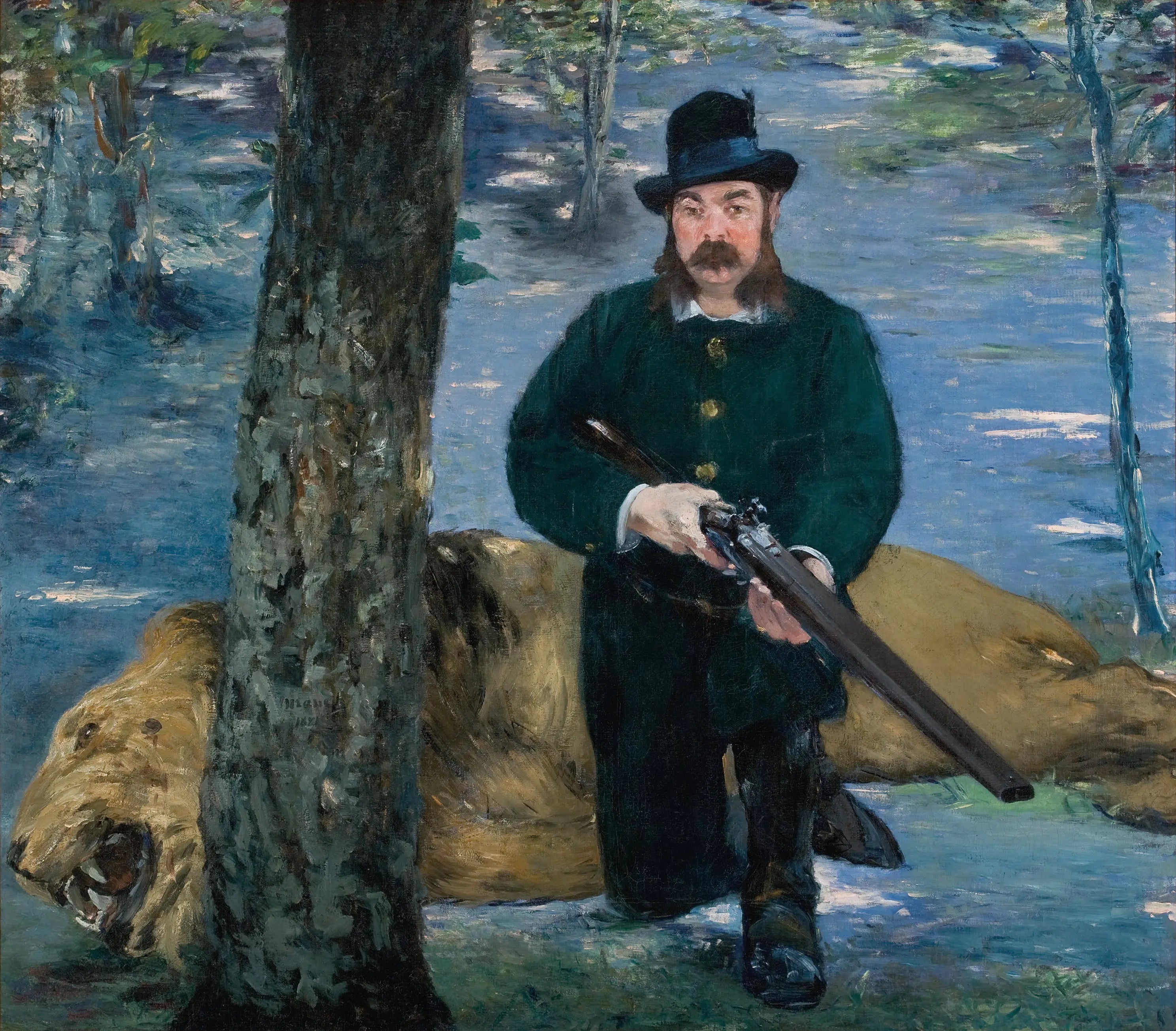 Reproduction du tableau « Portrait de M. Pertuiset, le chasseur de lions - Édouard Manet » par Alpha Reproduction en peinture à l’huile