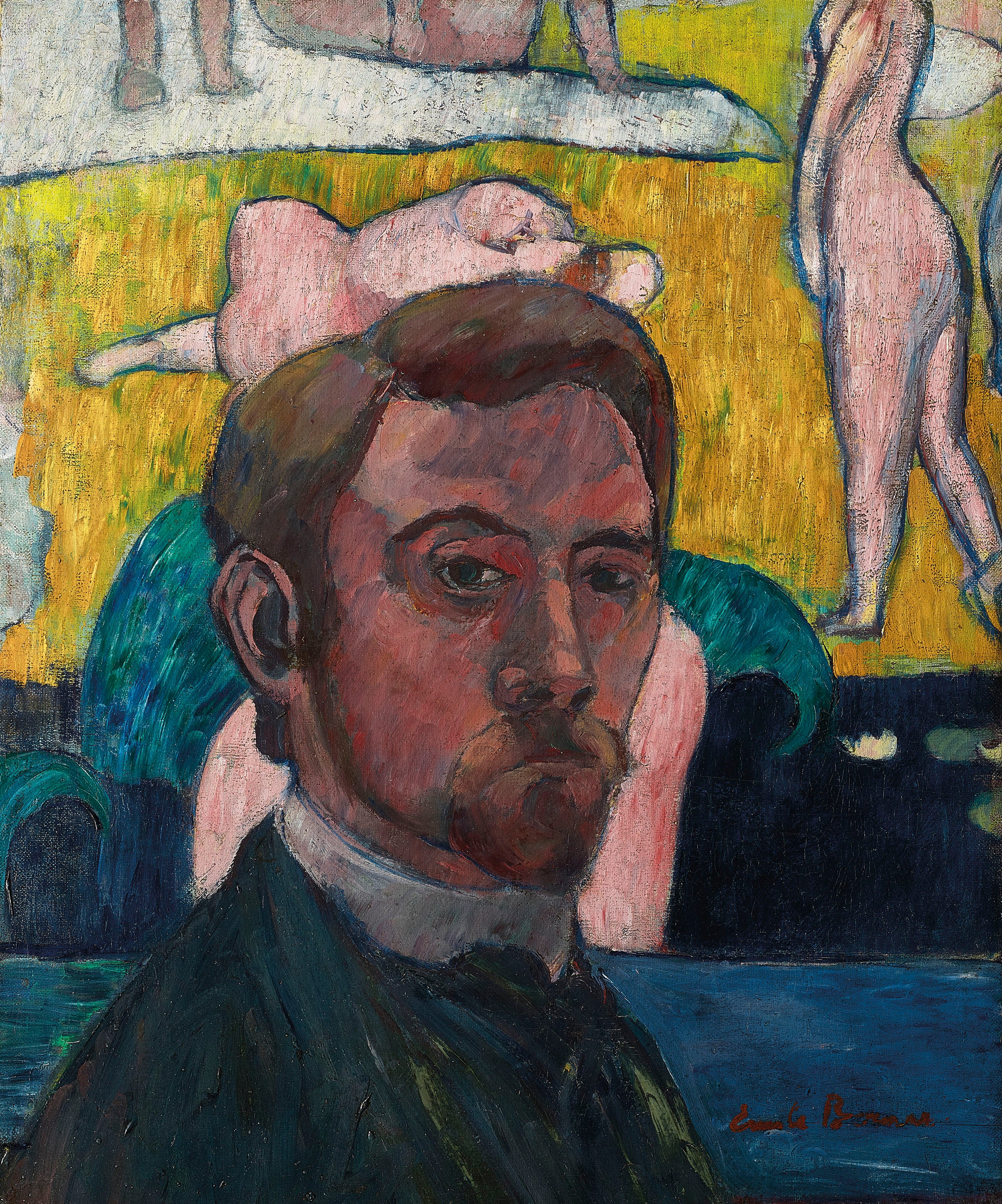 Autoportrait au tableau « Baigneuses à la vache rouge » - Émile Bernard - Alpha Reproduction