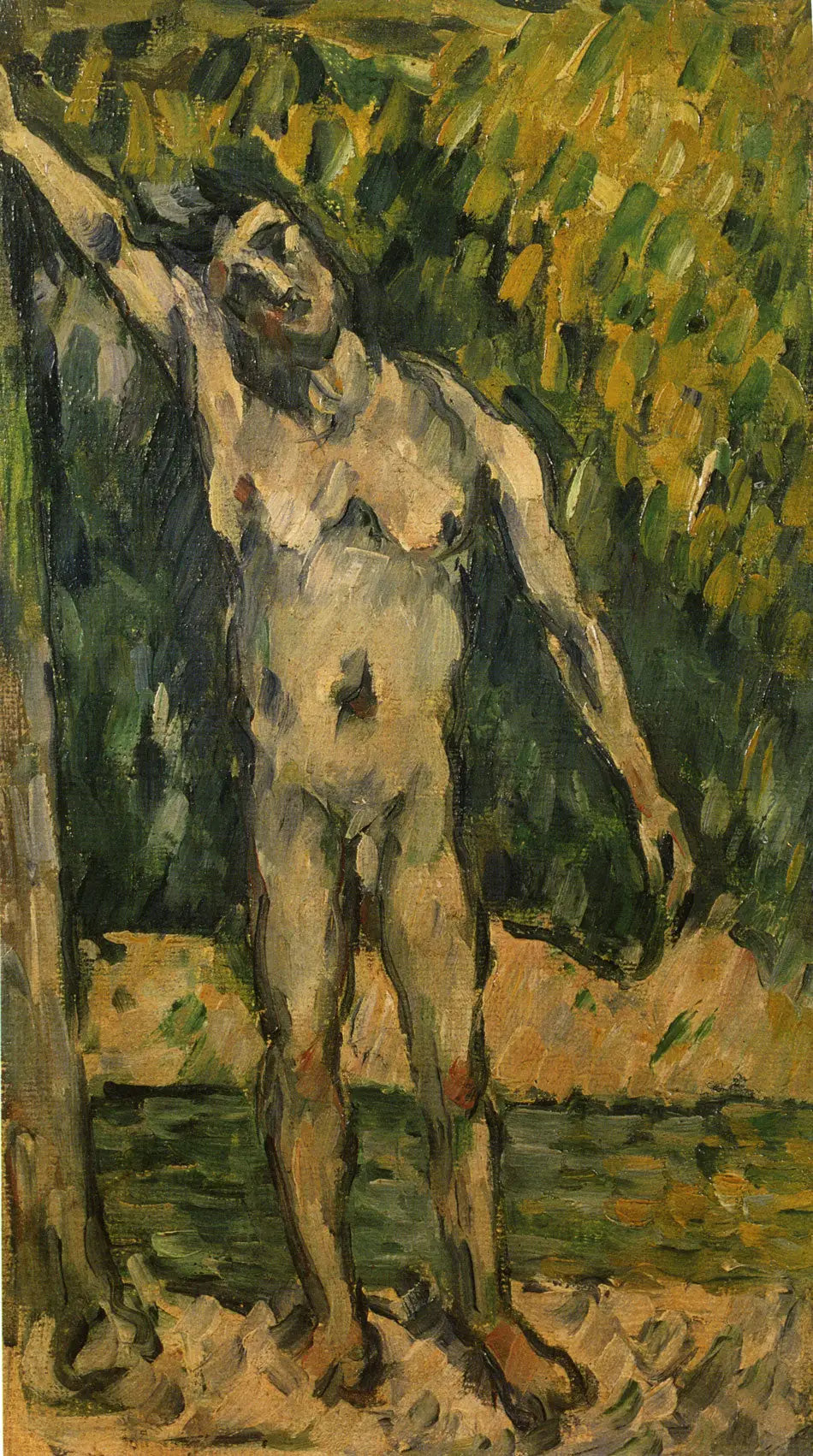 Reproduction du tableau « Nu de jeune baigneur - Paul Cézanne » par Alpha Reproduction en peinture à l’huile