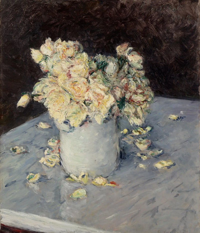 Gule roser i en vase - Gustave Caillebotte