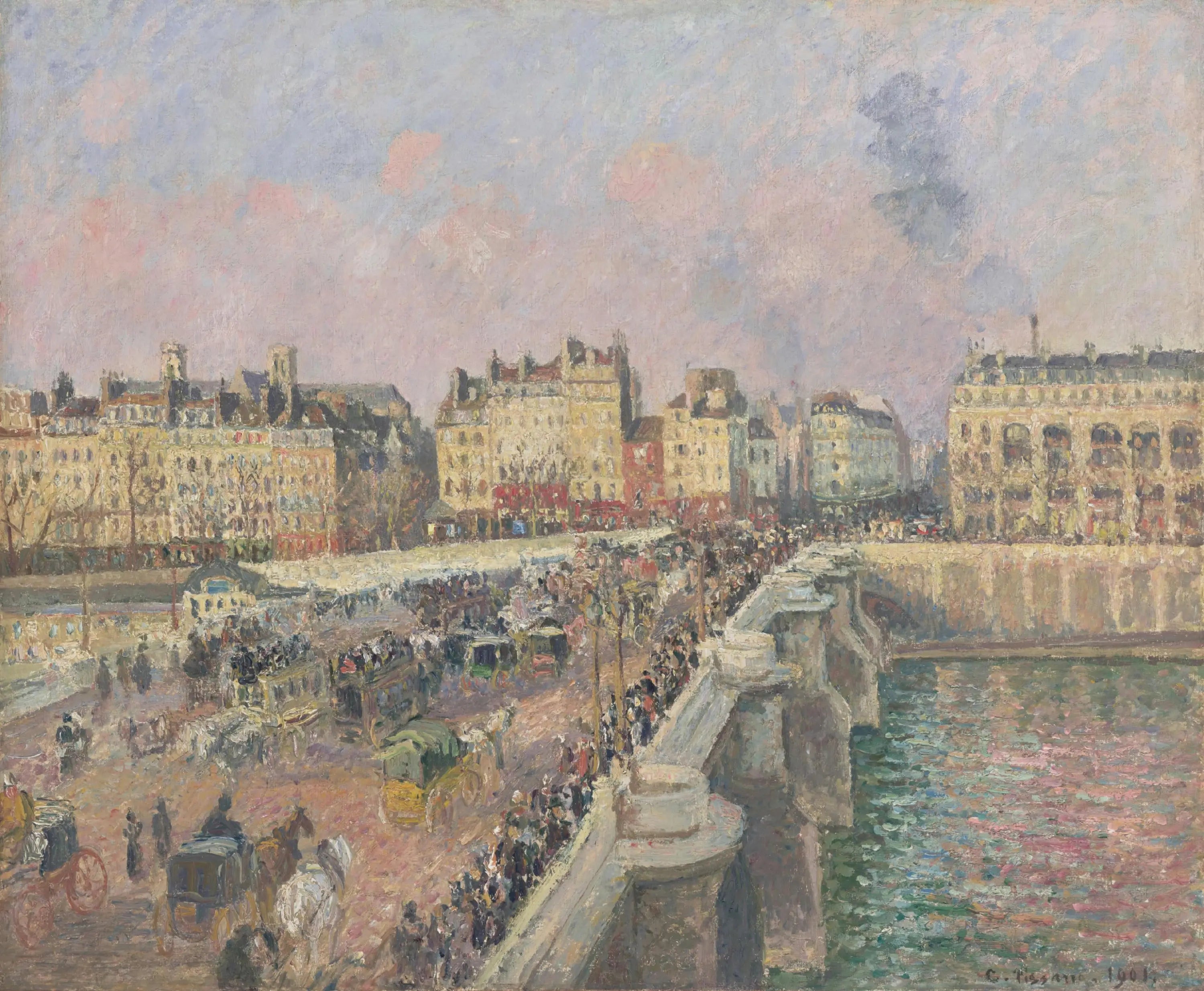 Reproduction du tableau « Le Pont Neuf, après-midi - Camille Pissarro » par Alpha Reproduction en peinture à l’huile
