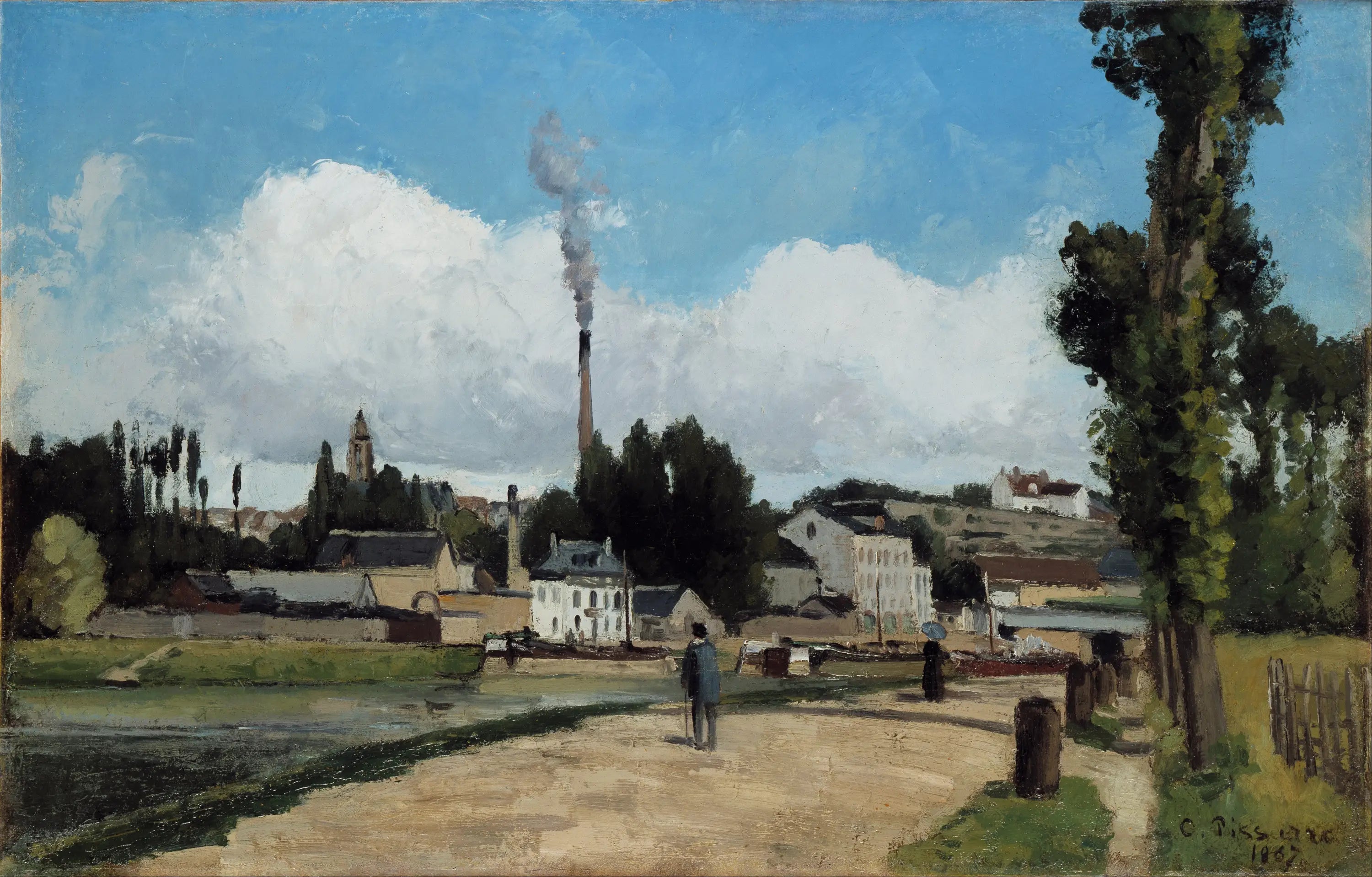 Reproduction du tableau « Bords de l'Oise à Pontoise - Camille Pissarro » par Alpha Reproduction en peinture à l’huile