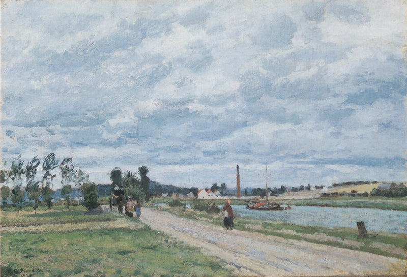 Oise-bredderne nær Pontoise - Camille Pissarro