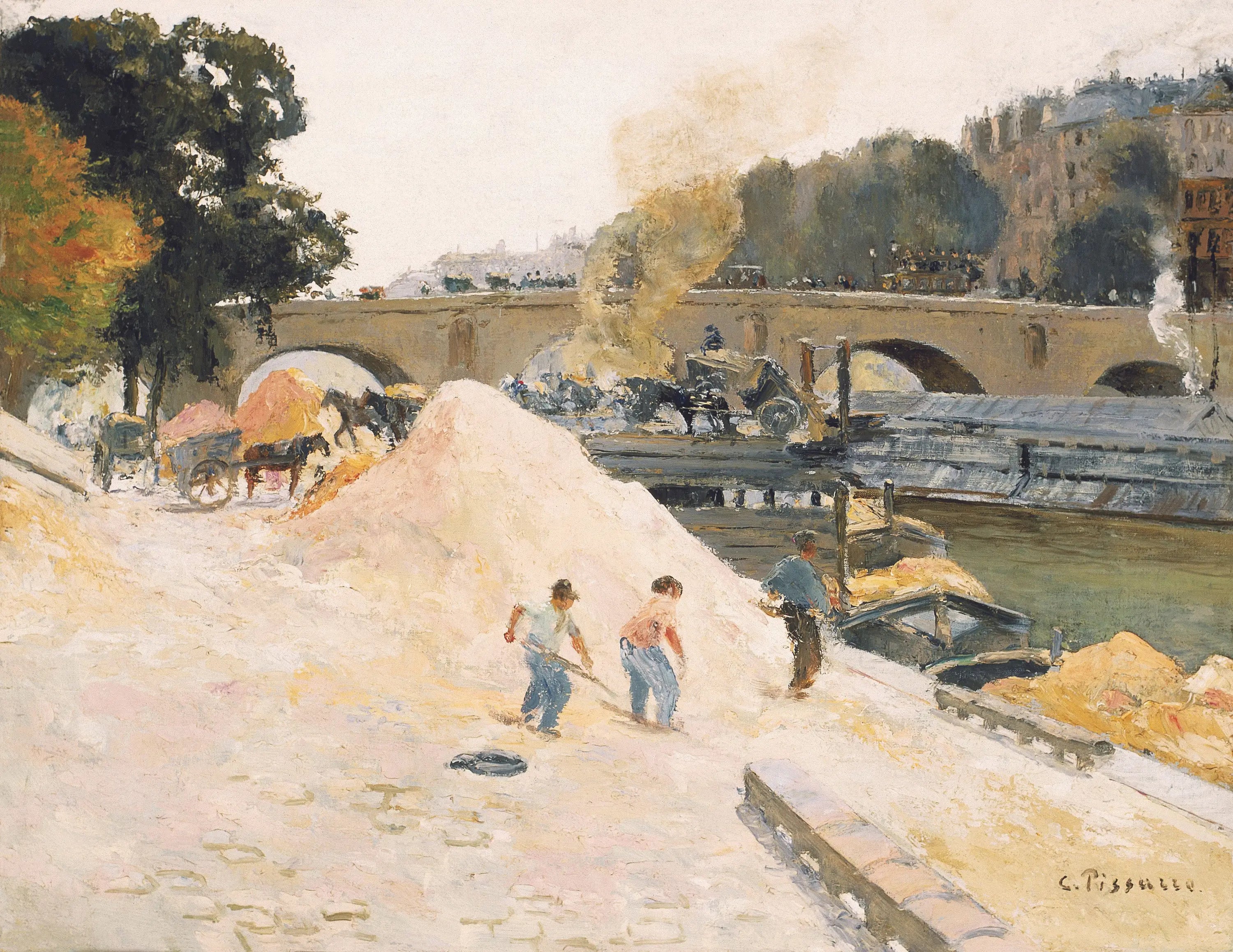 Reproduction du tableau « Le Pont-Marie vu depuis le quai d'Anjou - Camille Pissarro » par Alpha Reproduction en peinture à l’huile