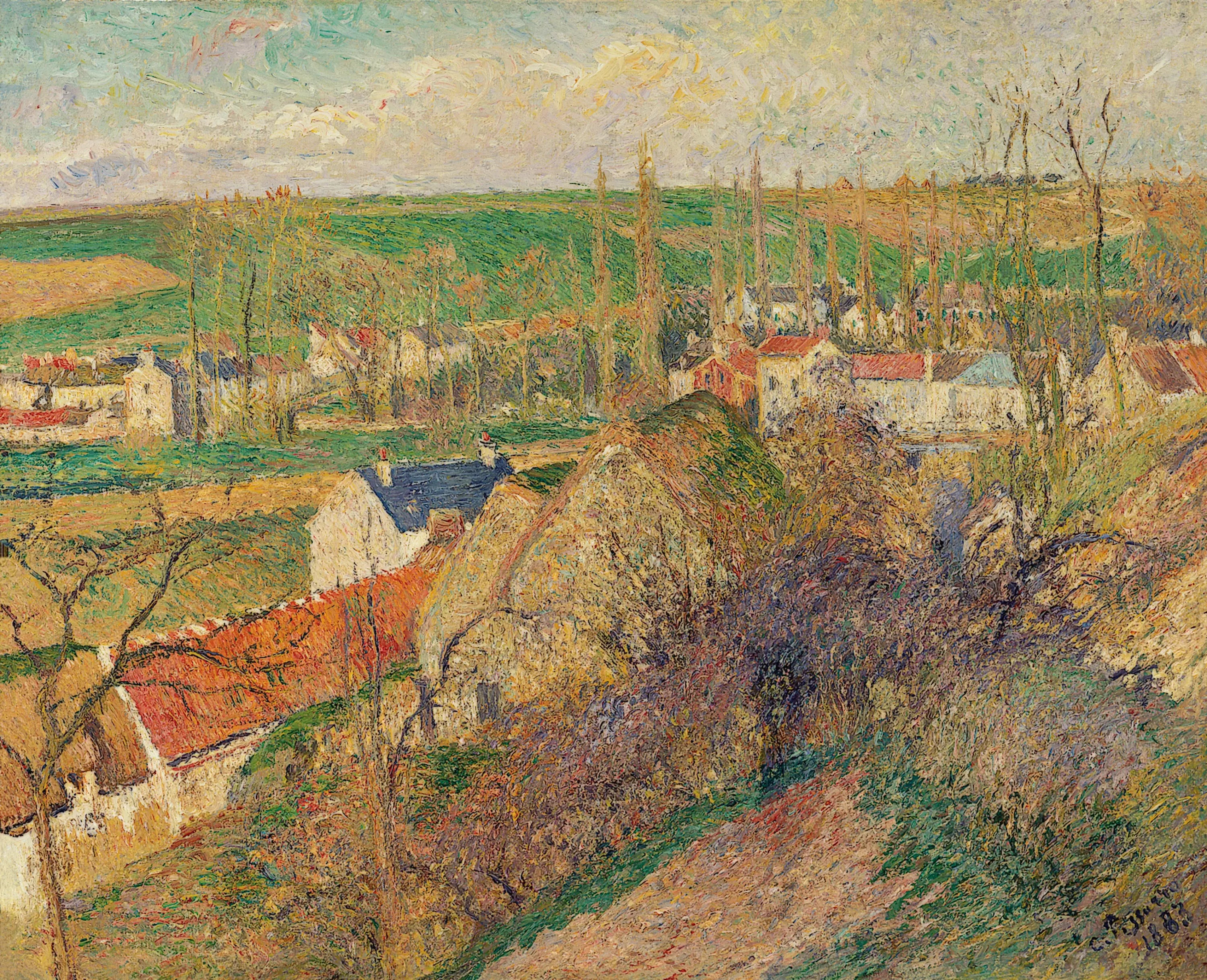 Reproduction du tableau « Vue sur le village d'Osny - Camille Pissarro » par Alpha Reproduction en peinture à l’huile