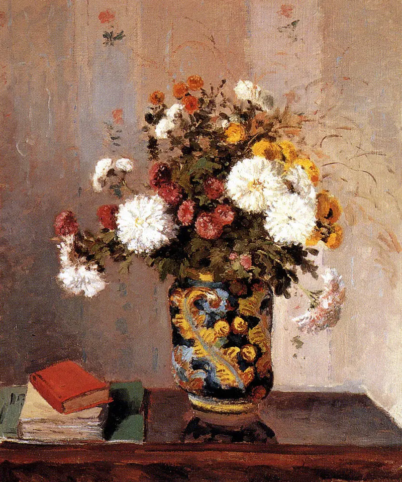 Krysantemum i en kinesisk vase - Camille Pissarro