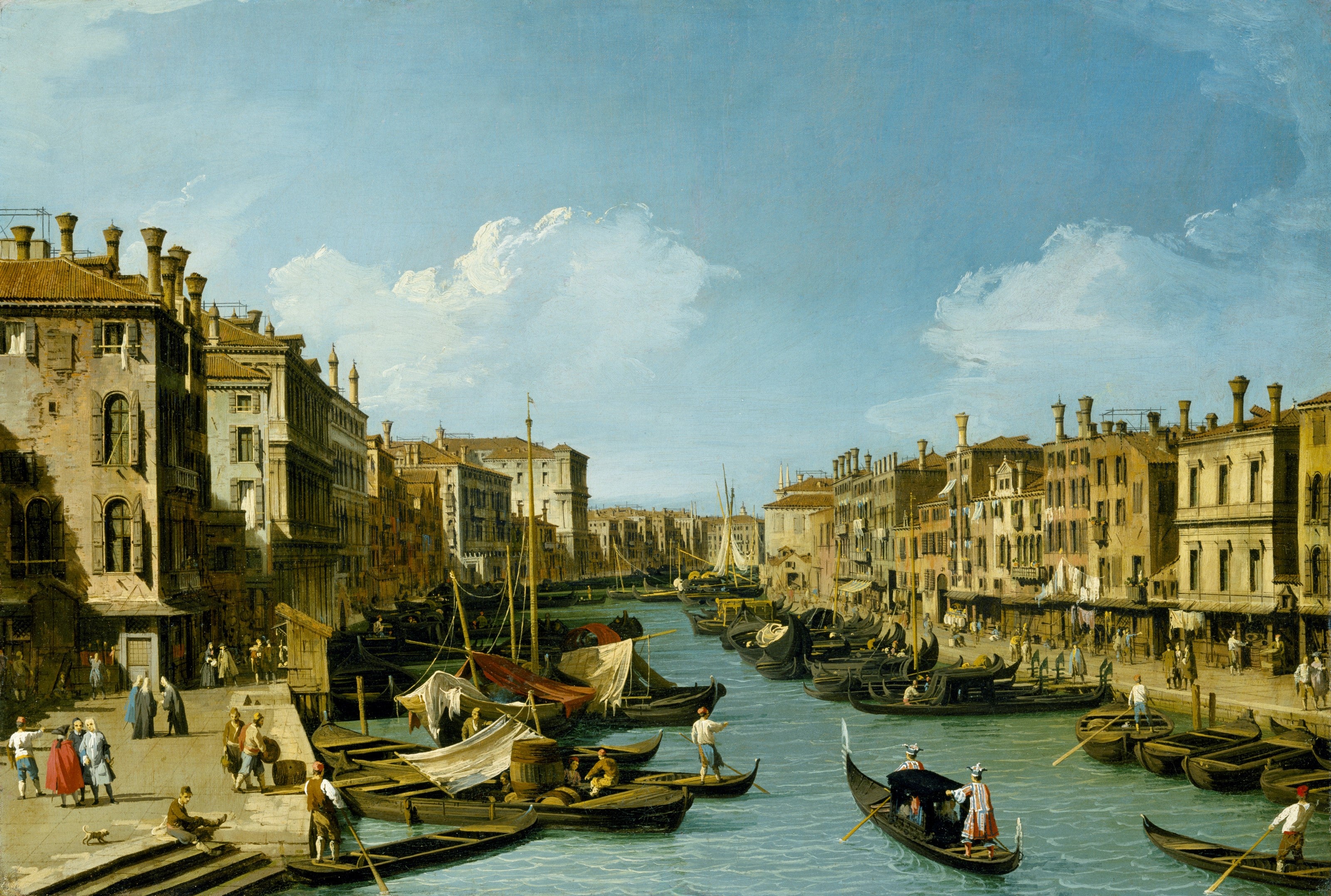Le Grand Canal près du Rialto, Venise - Canaletto