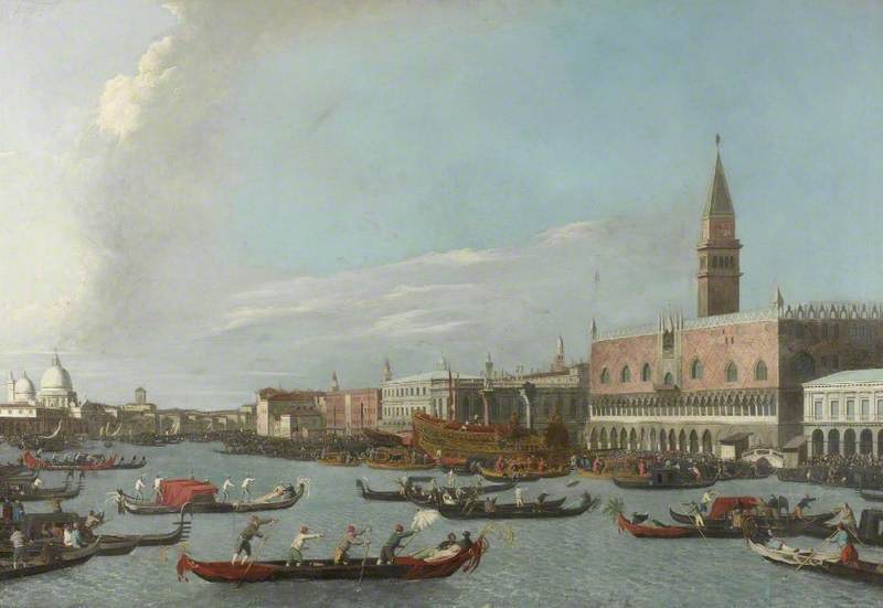 Venise, le Bucintoro revient au Molo le jour de l'Ascension - Canaletto