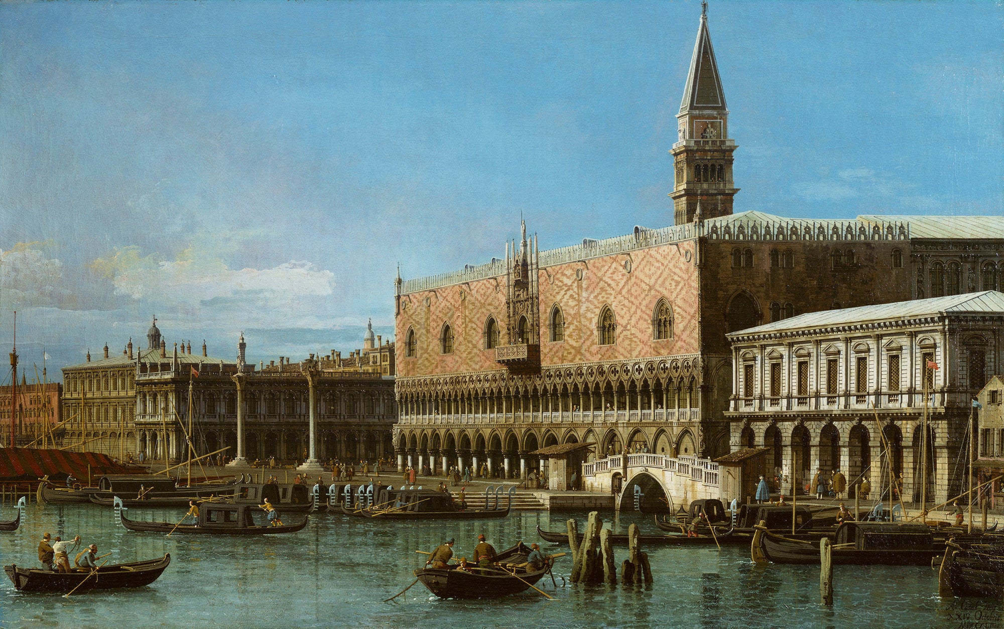Venise : le Môle avec les prisons et le palais du Doge - Canaletto