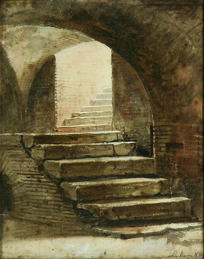 Un escalier à Rome. - Carl Heinrich Bloch - Alpha Reproduction