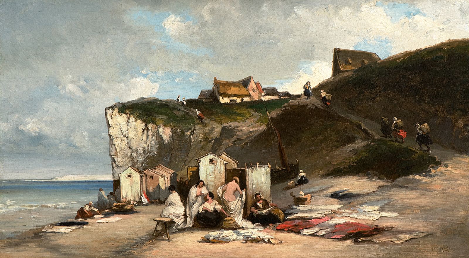 Bad af kvinde i Dieppe II - Carl Spitzweg