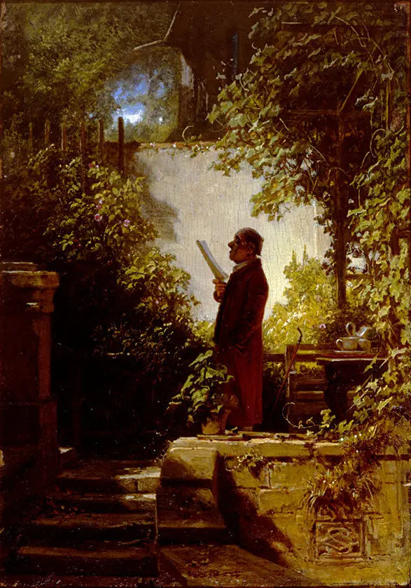 Avislæseren i haven - Carl Spitzweg