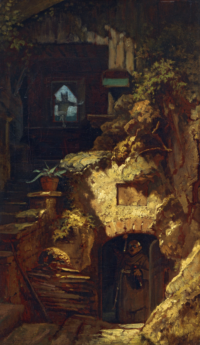 Eremitten og djævelen - Carl Spitzweg