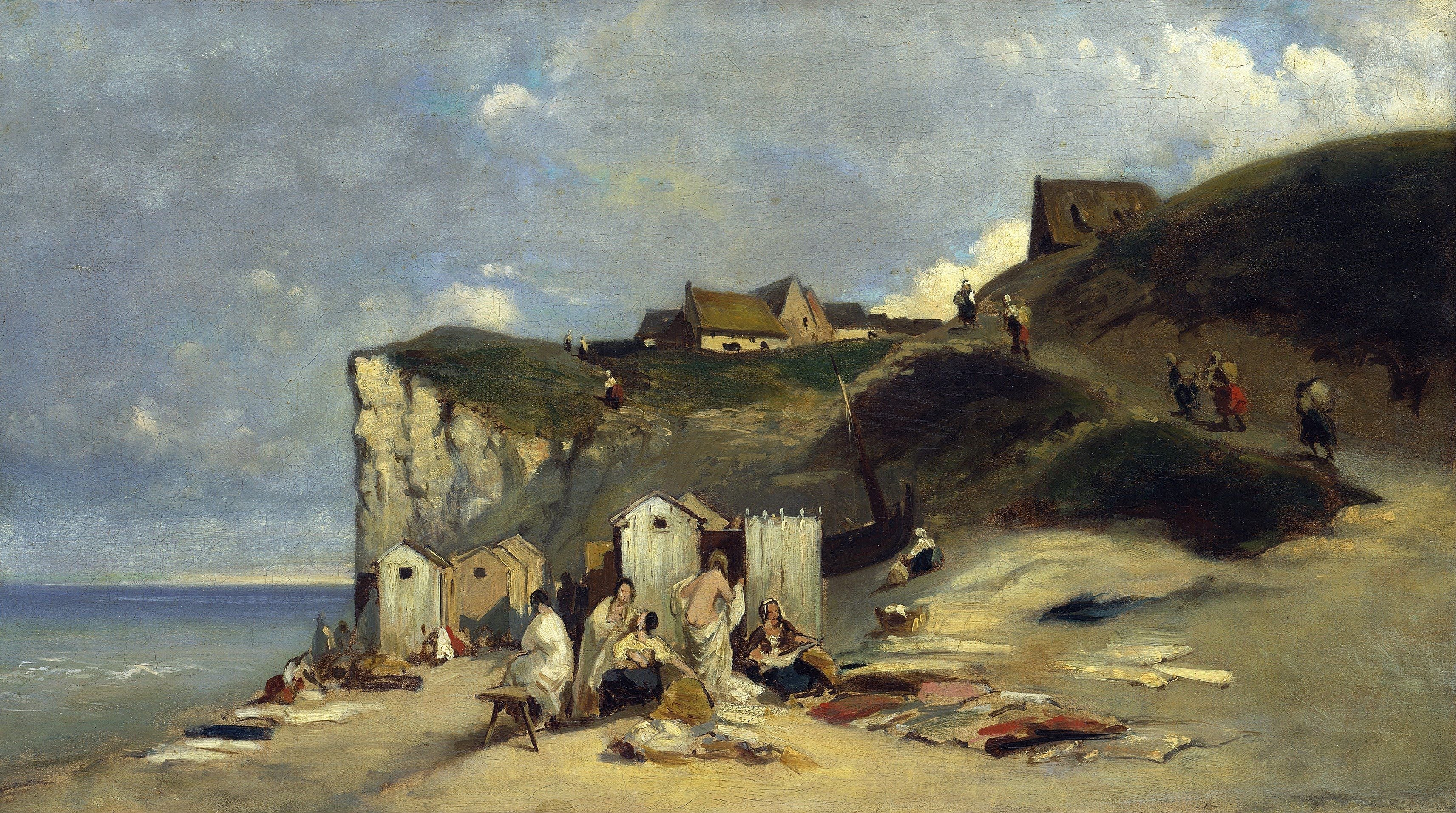 Bad af kvinder i Dieppe I - Carl Spitzweg