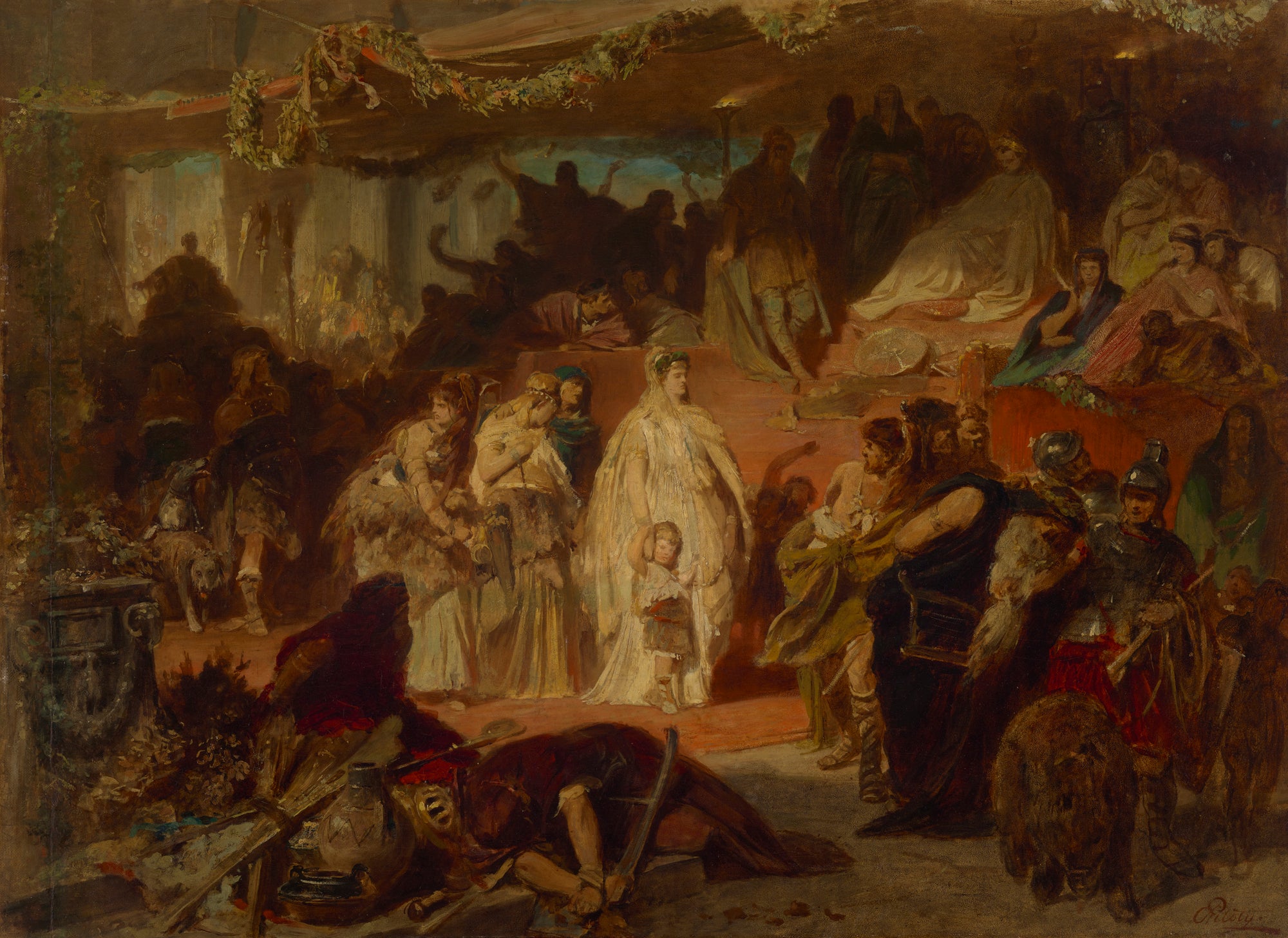 Thusnelda dans le Triomphe de Germanicus - Karl von Piloty