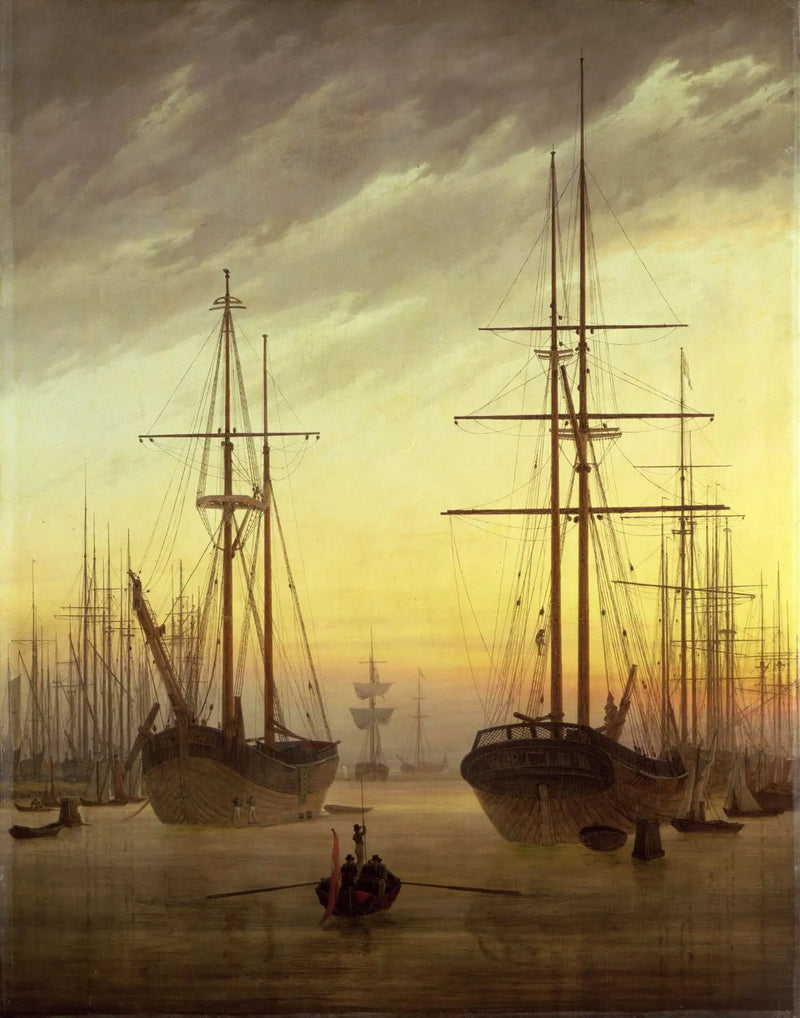 Udsigt over en havn - Caspar David Friedrich