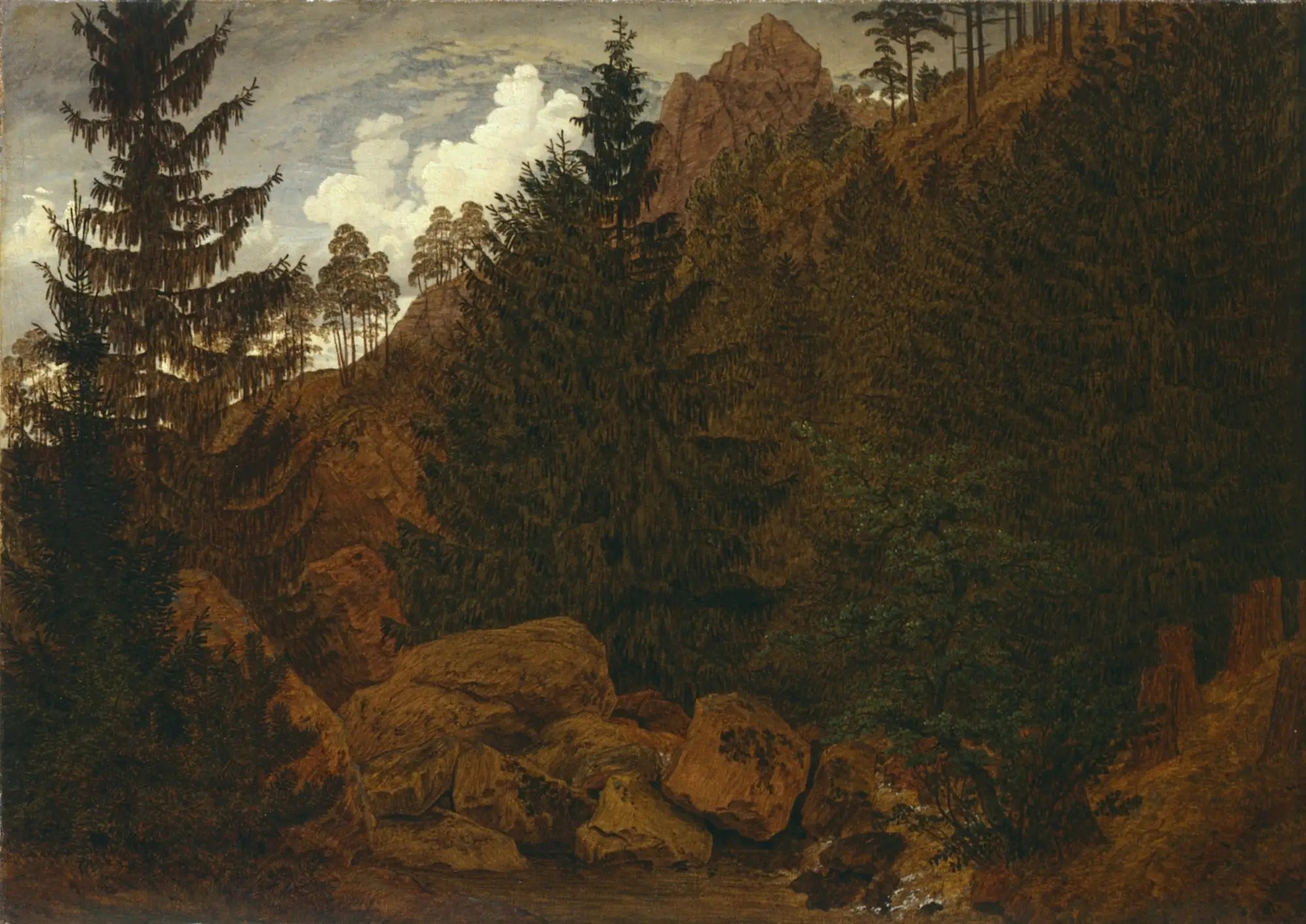 Reproduction du tableau « Rochers - Caspar David Friedrich » par Alpha Reproduction en peinture à l’huile