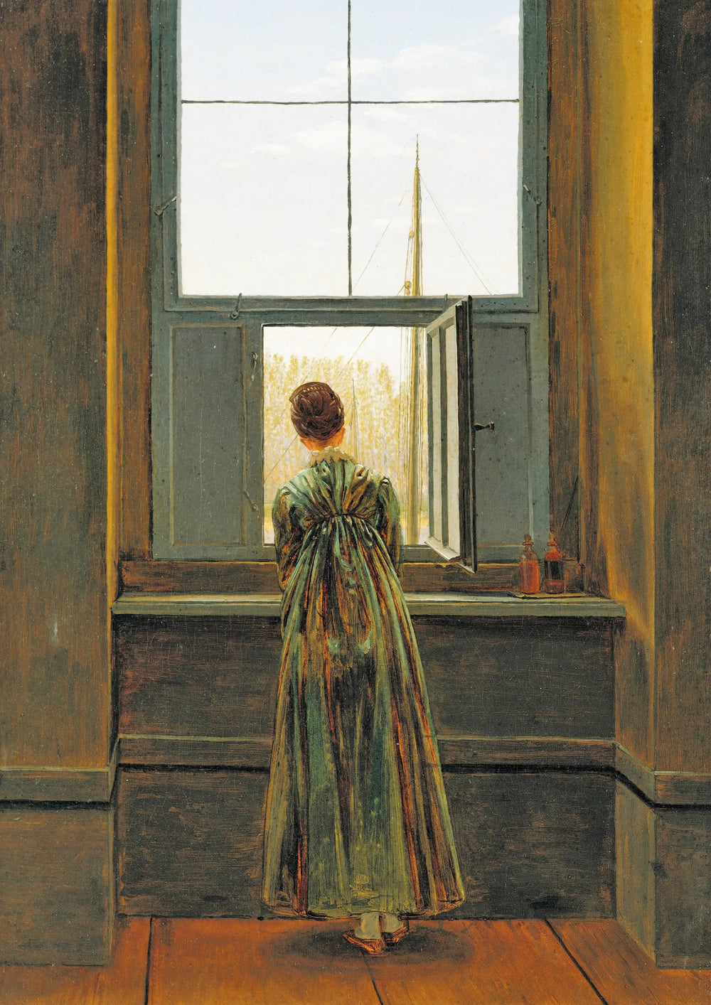 Femme à la fenêtre - Caspar David Friedrich image 1 copie peinte à la main à l’huile