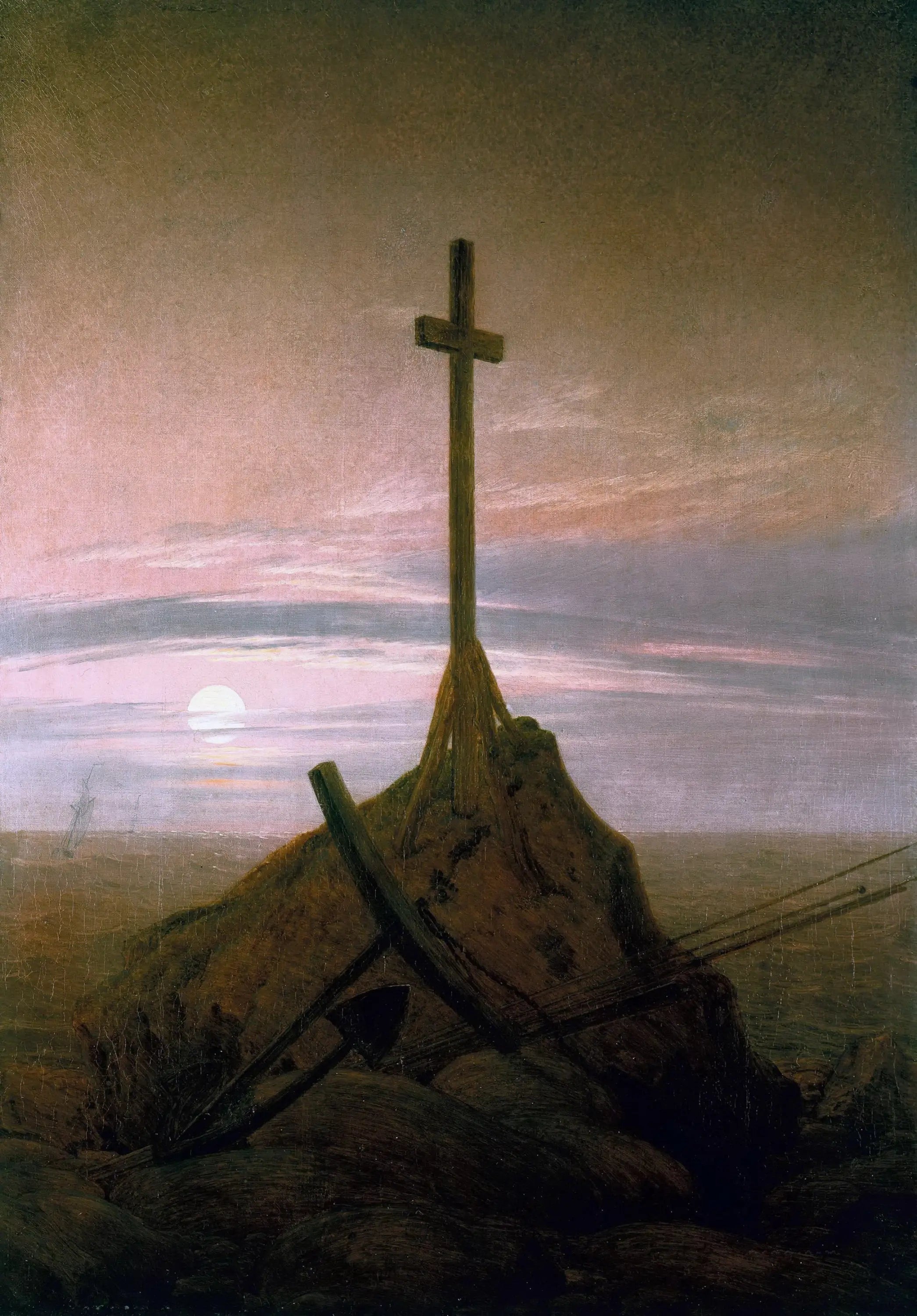 Reproduction du tableau « Croix surplombant la mer Baltique - Caspar David Friedrich » par Alpha Reproduction en peinture à l’huile